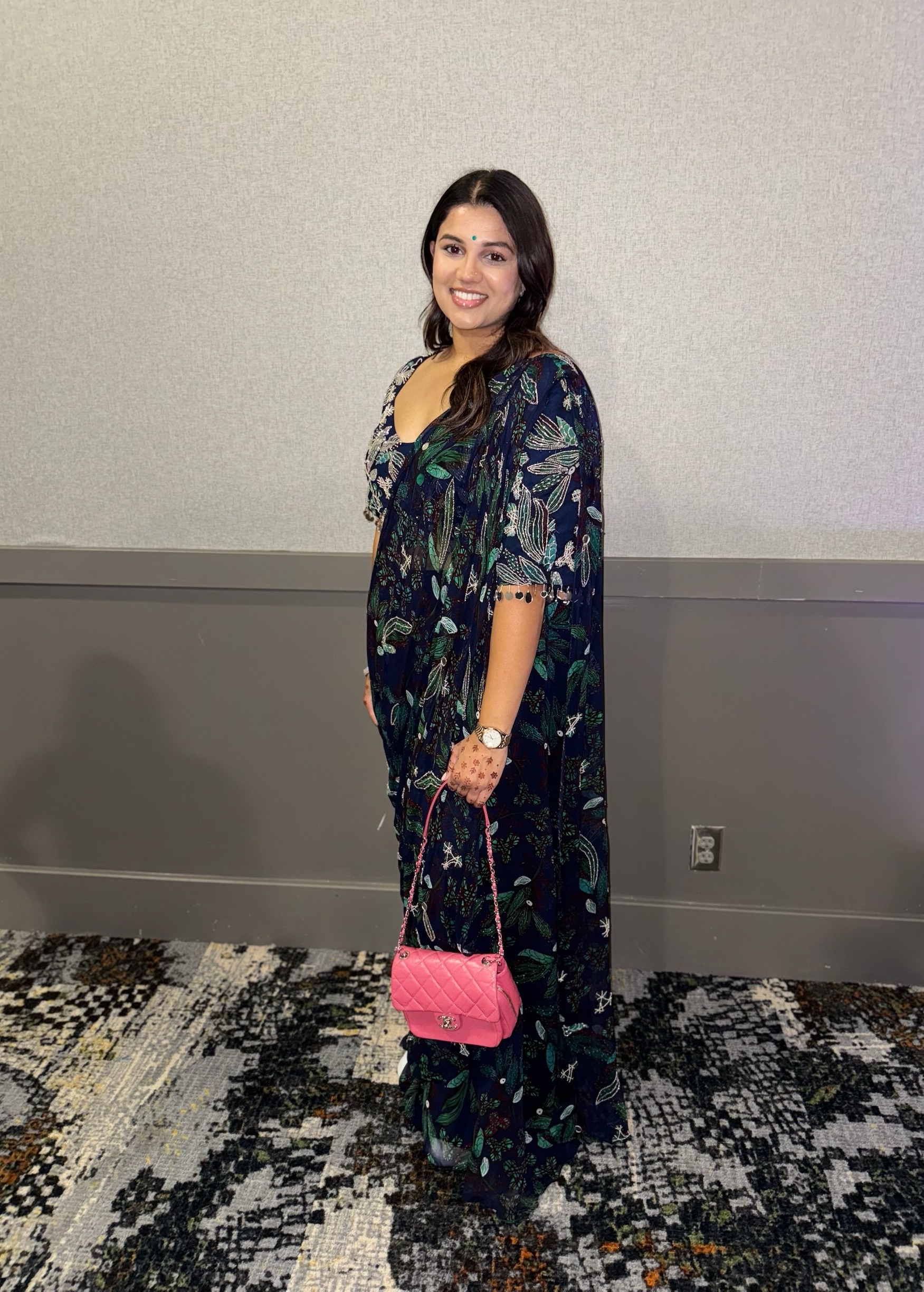 Black Printed Pant Sari Image - 0