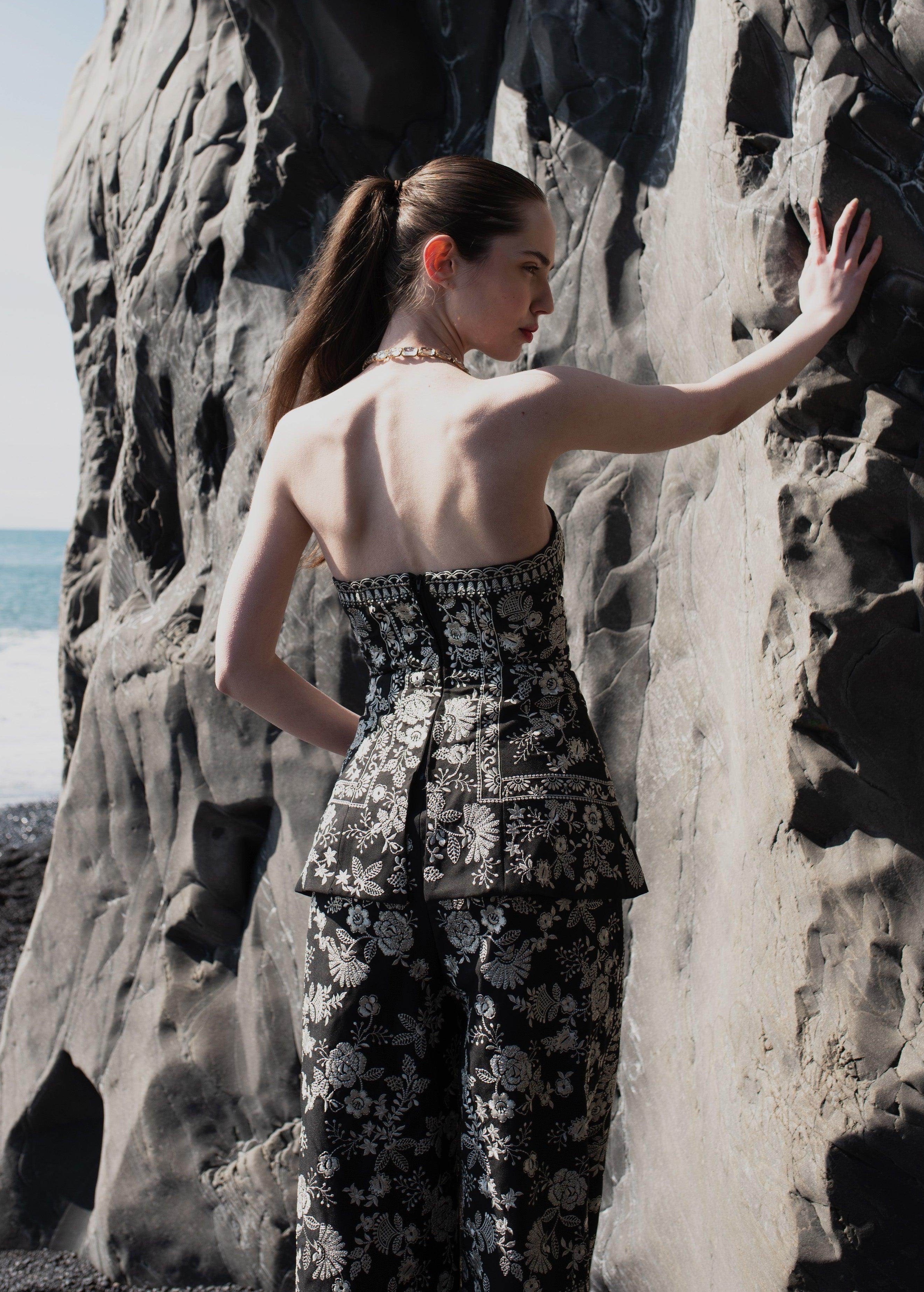 Embroidered Strapless Top Image - 4