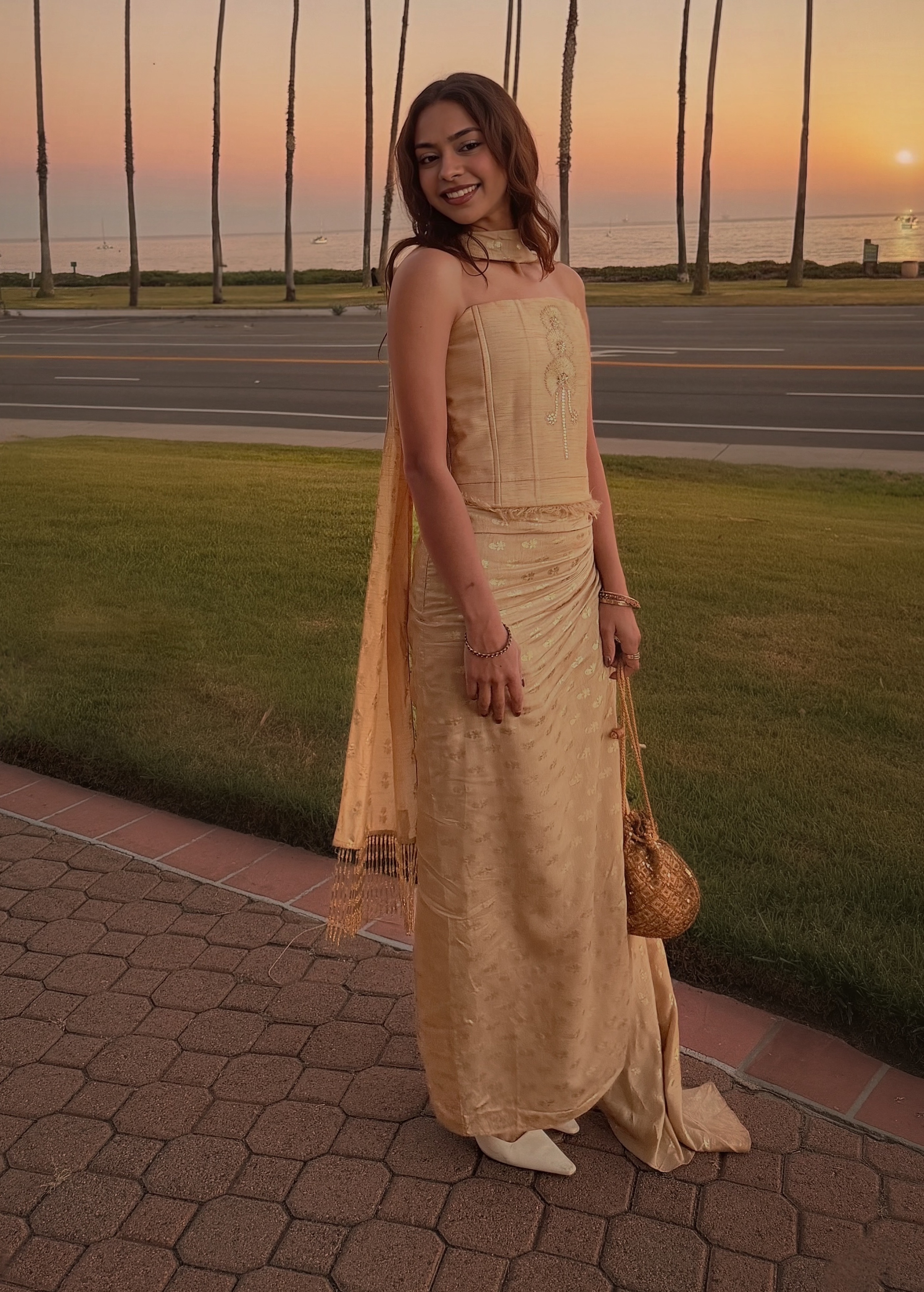Gold Corset Skirt Set Image - 0