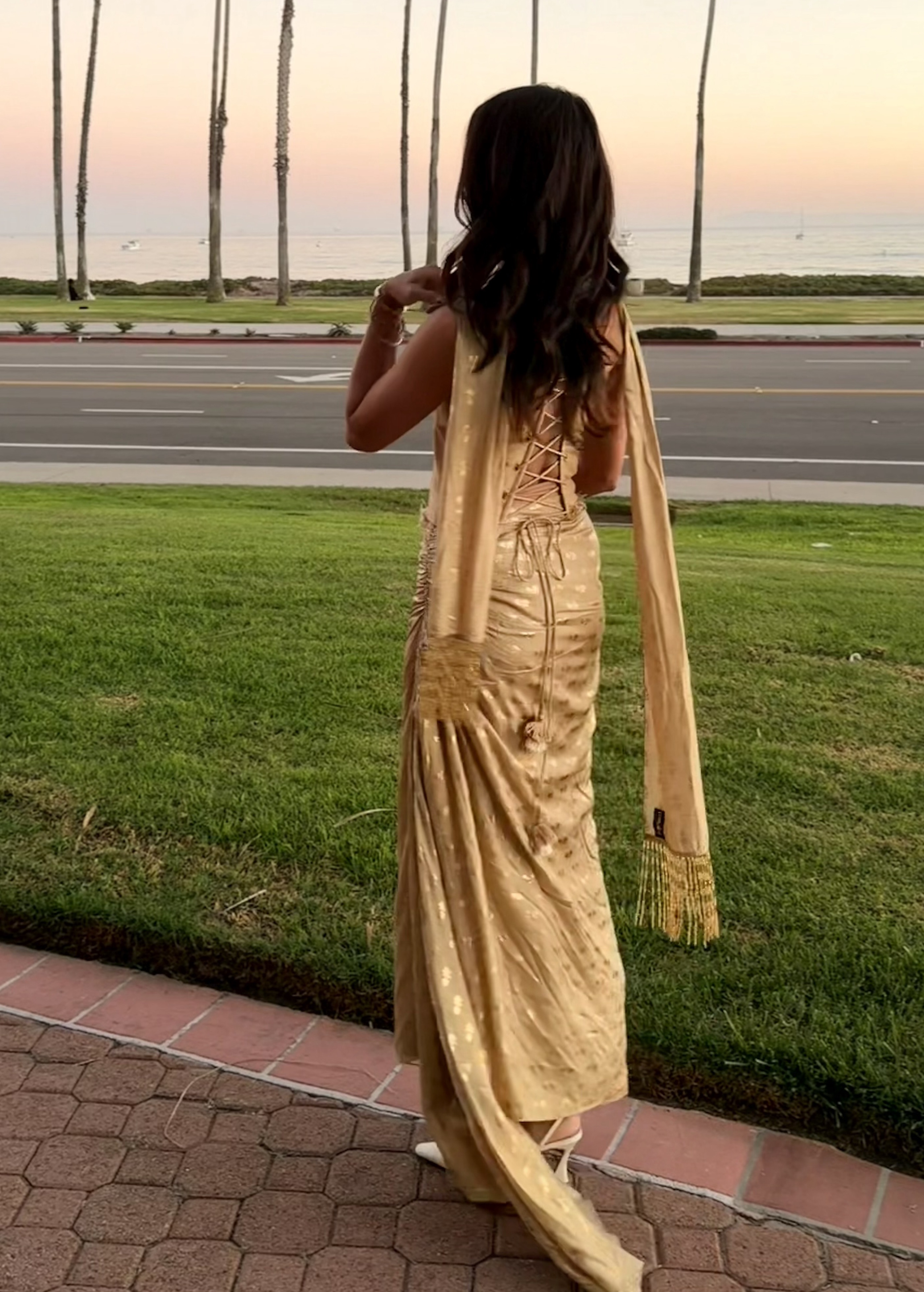 Gold Corset Skirt Set Image - 2