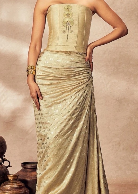Gold Corset Skirt Set Image - 3