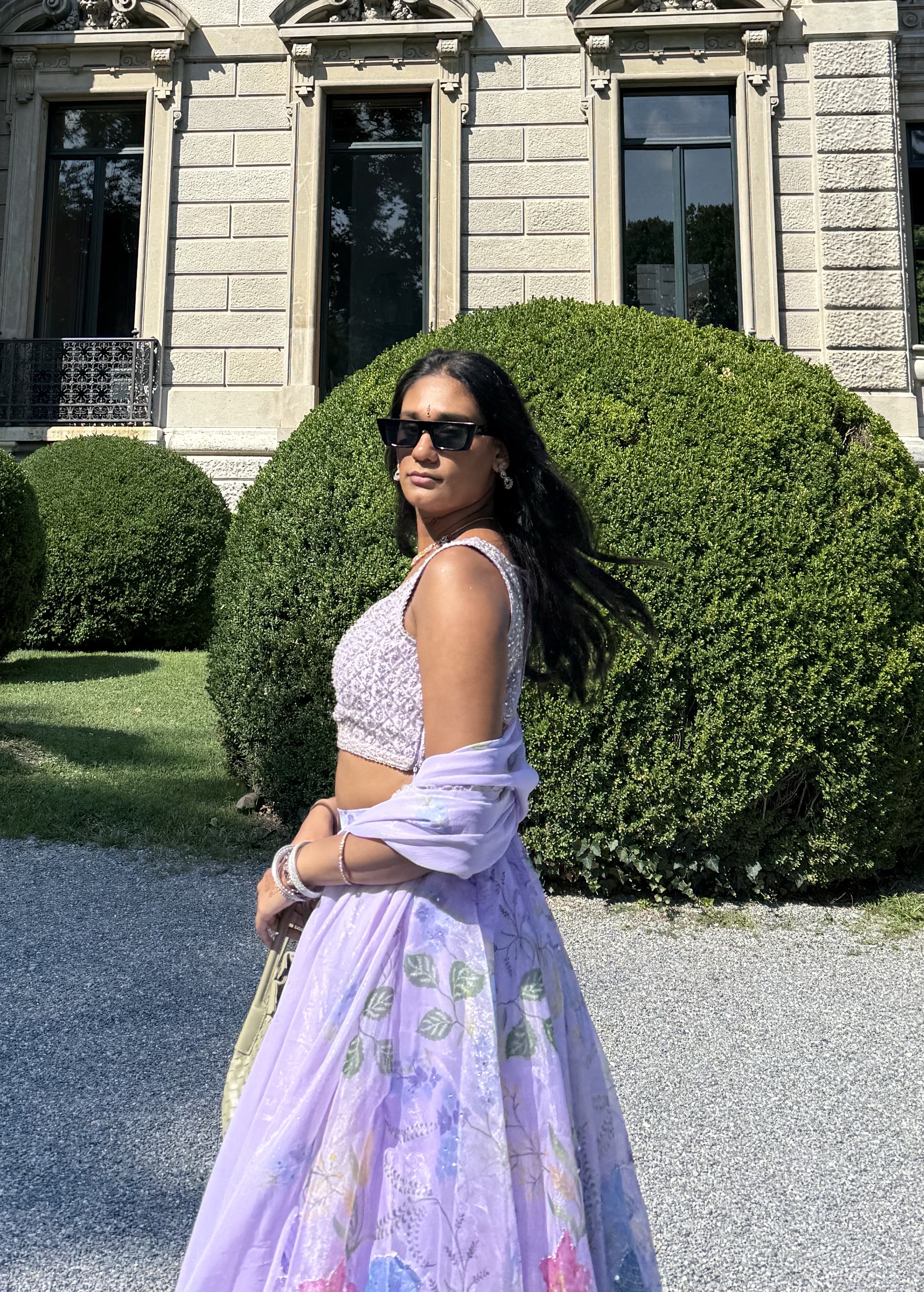 Lavender Floral Lehenga Image - 3