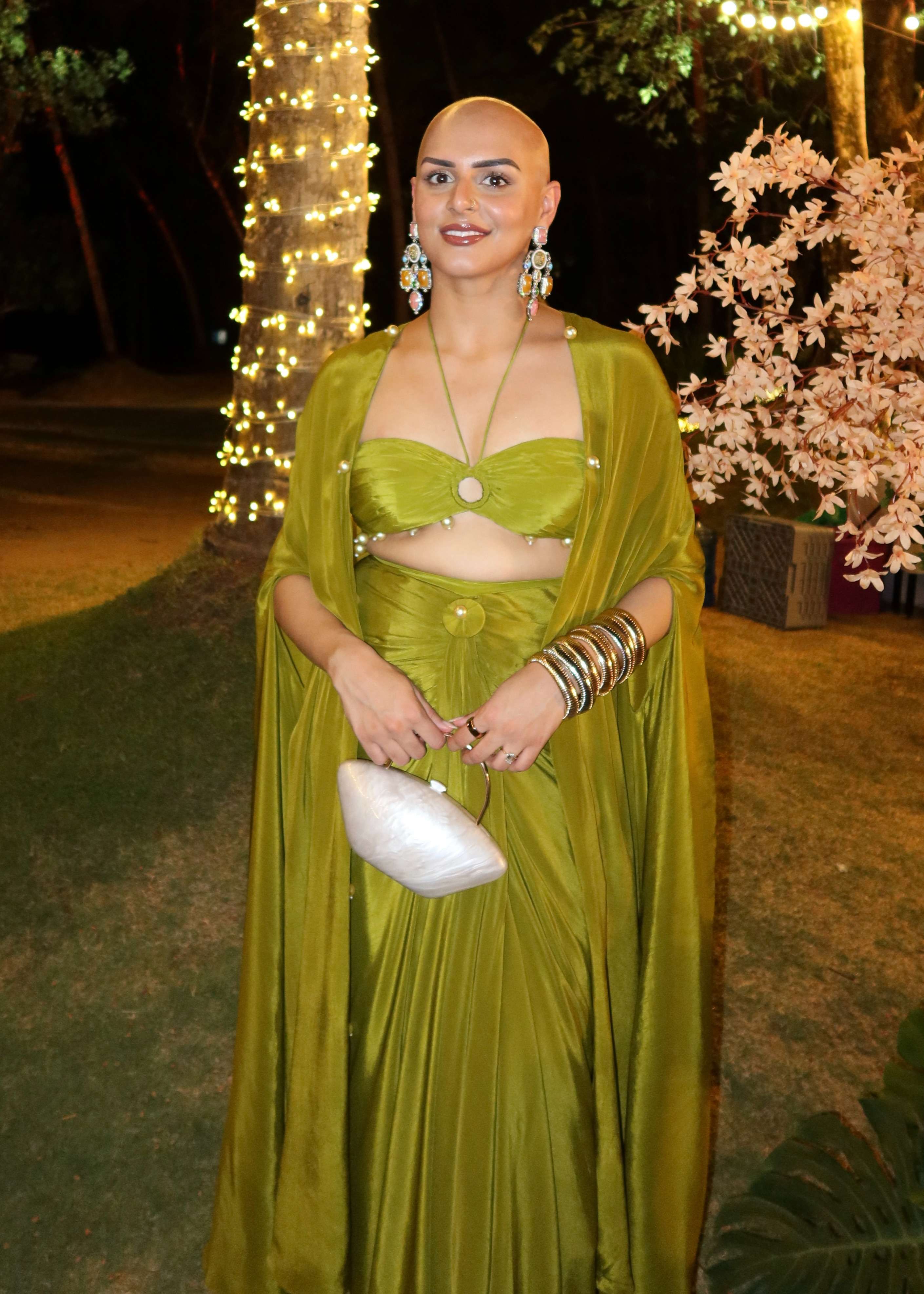 Olive Green Skirt Set Image - 3