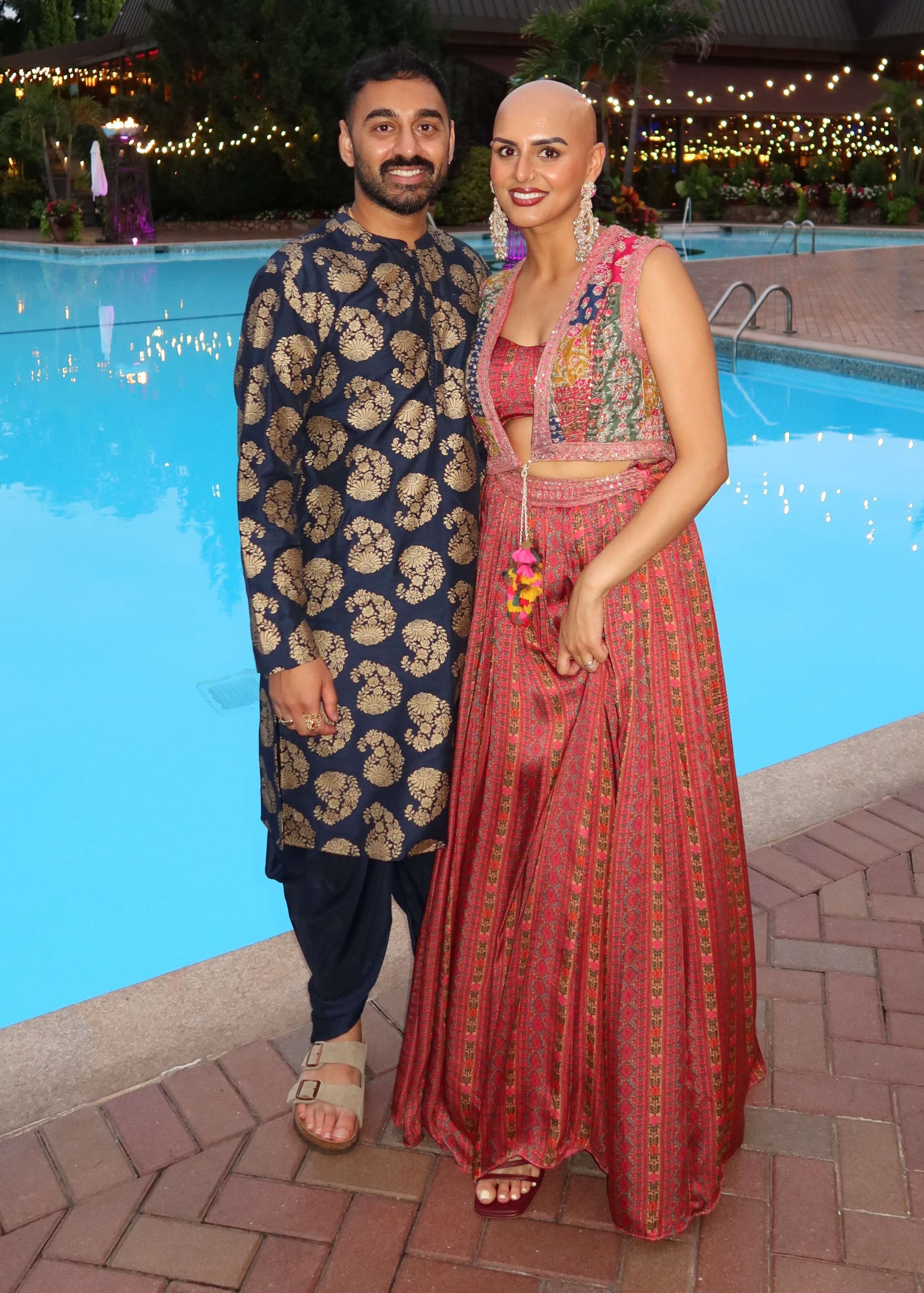 Dark Navy Printed Kurta Set Image - 1