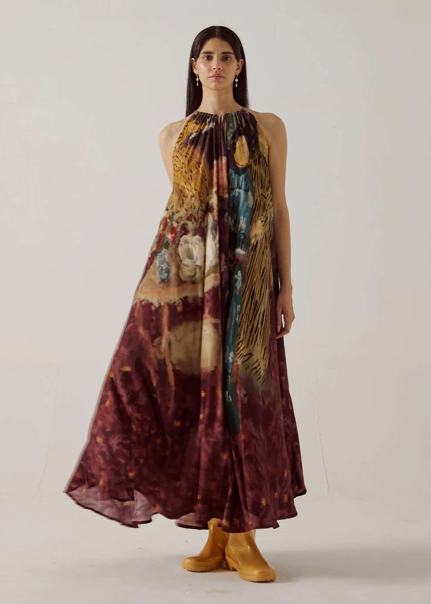 Colorful Halter Dress Image - 2