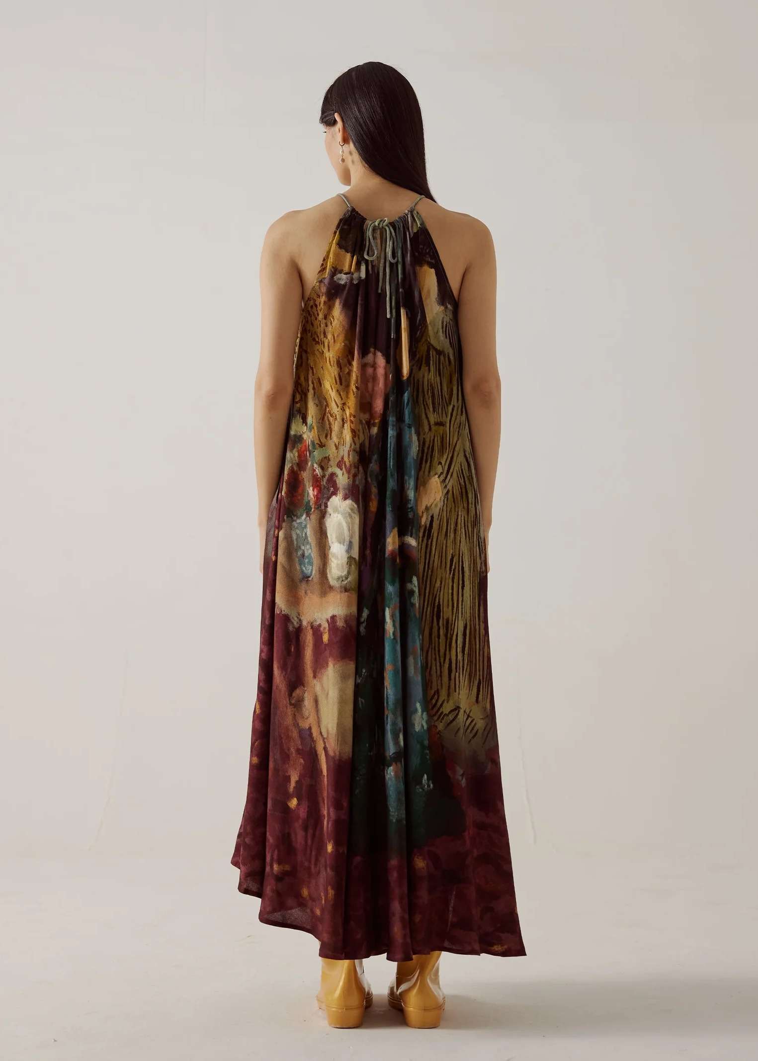 Colorful Halter Dress Image - 3