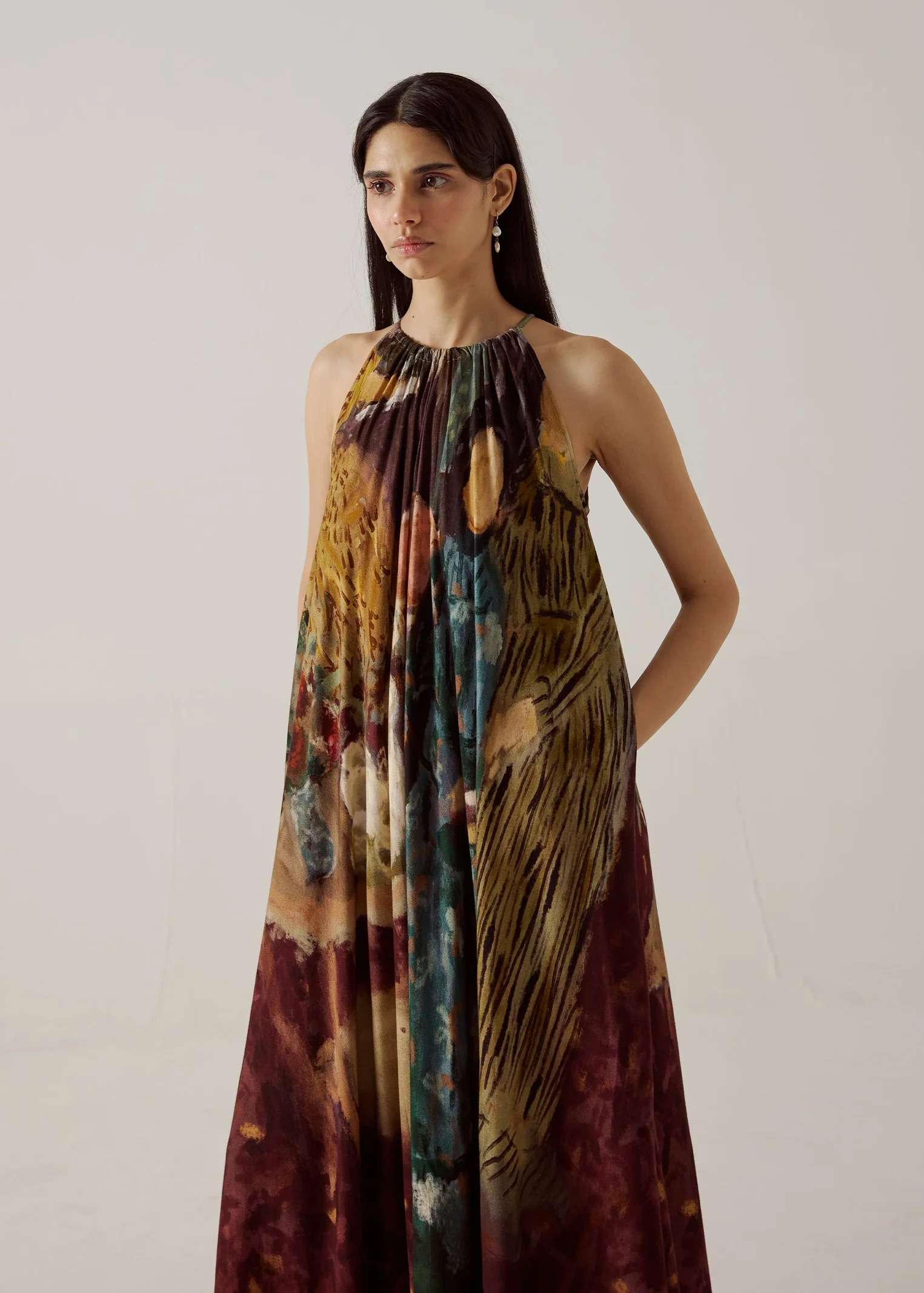 Colorful Halter Dress Image - 5