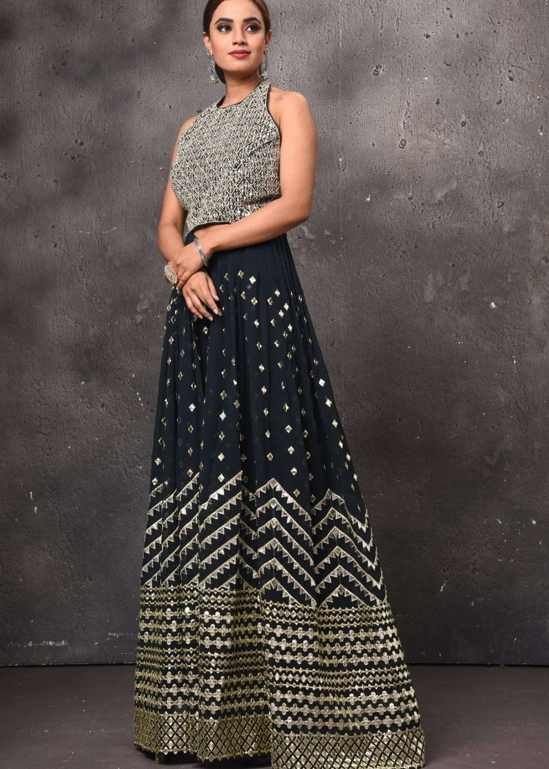Black Embellished Jumpsuit Image - 4