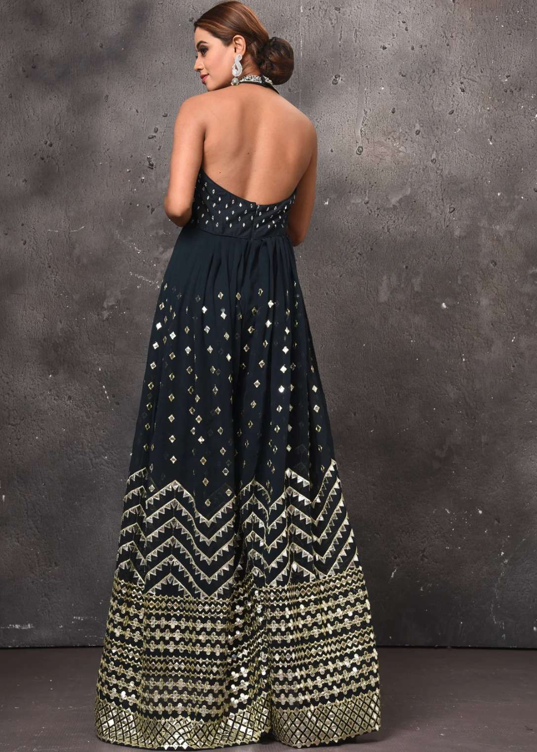 Black Embellished Jumpsuit Image - 6