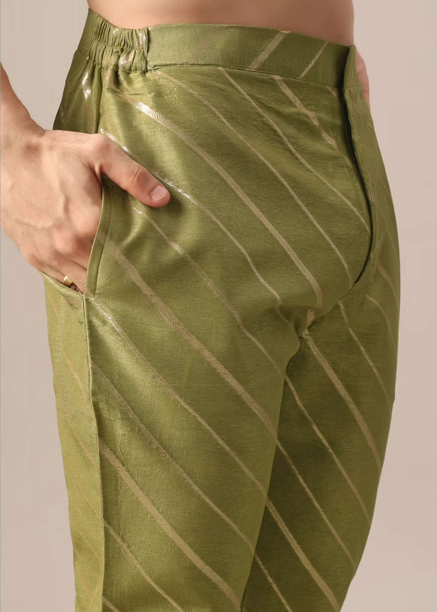 Green Printed Kurta Set Image - 5