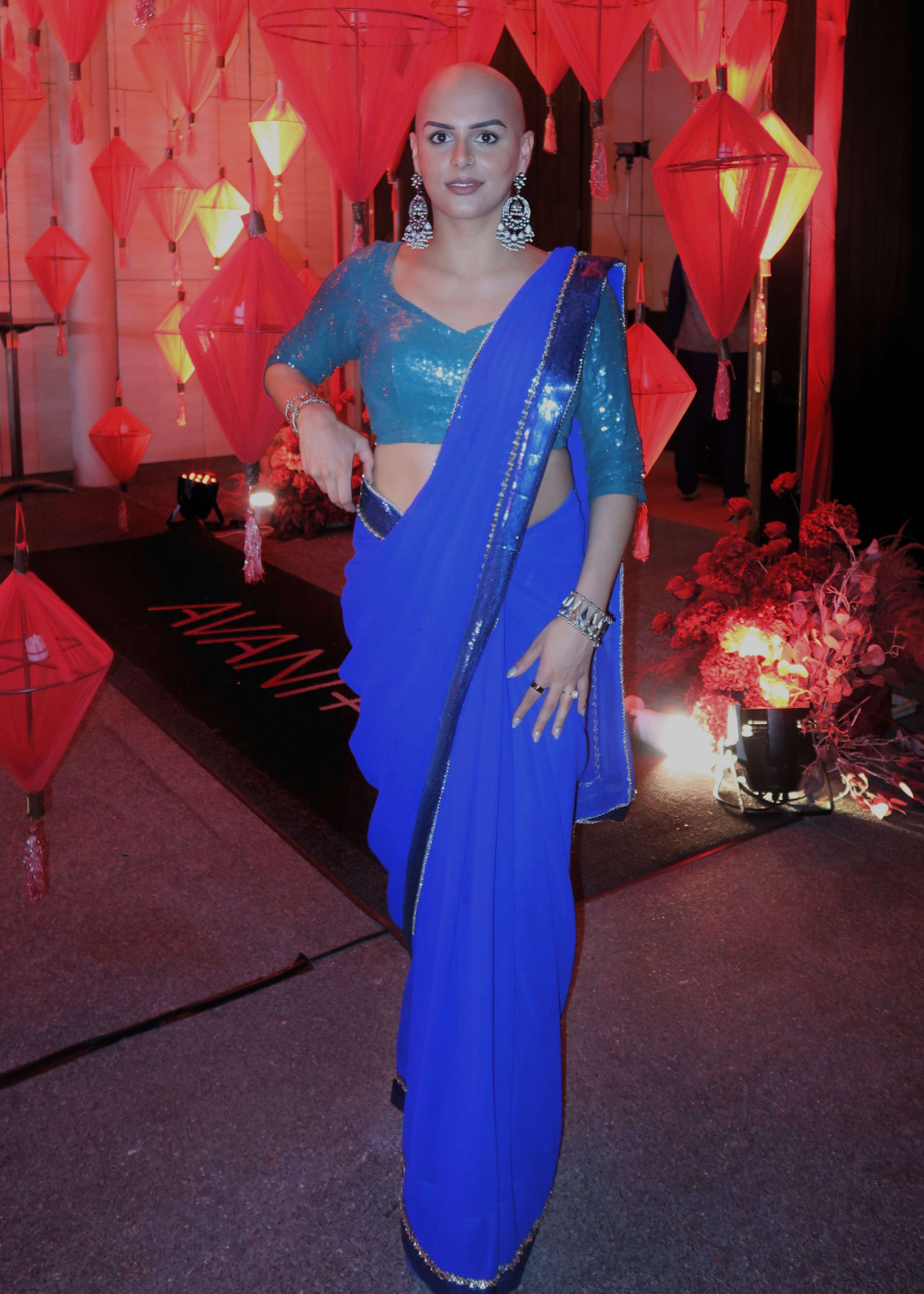 Electric Blue Sari Image - 0