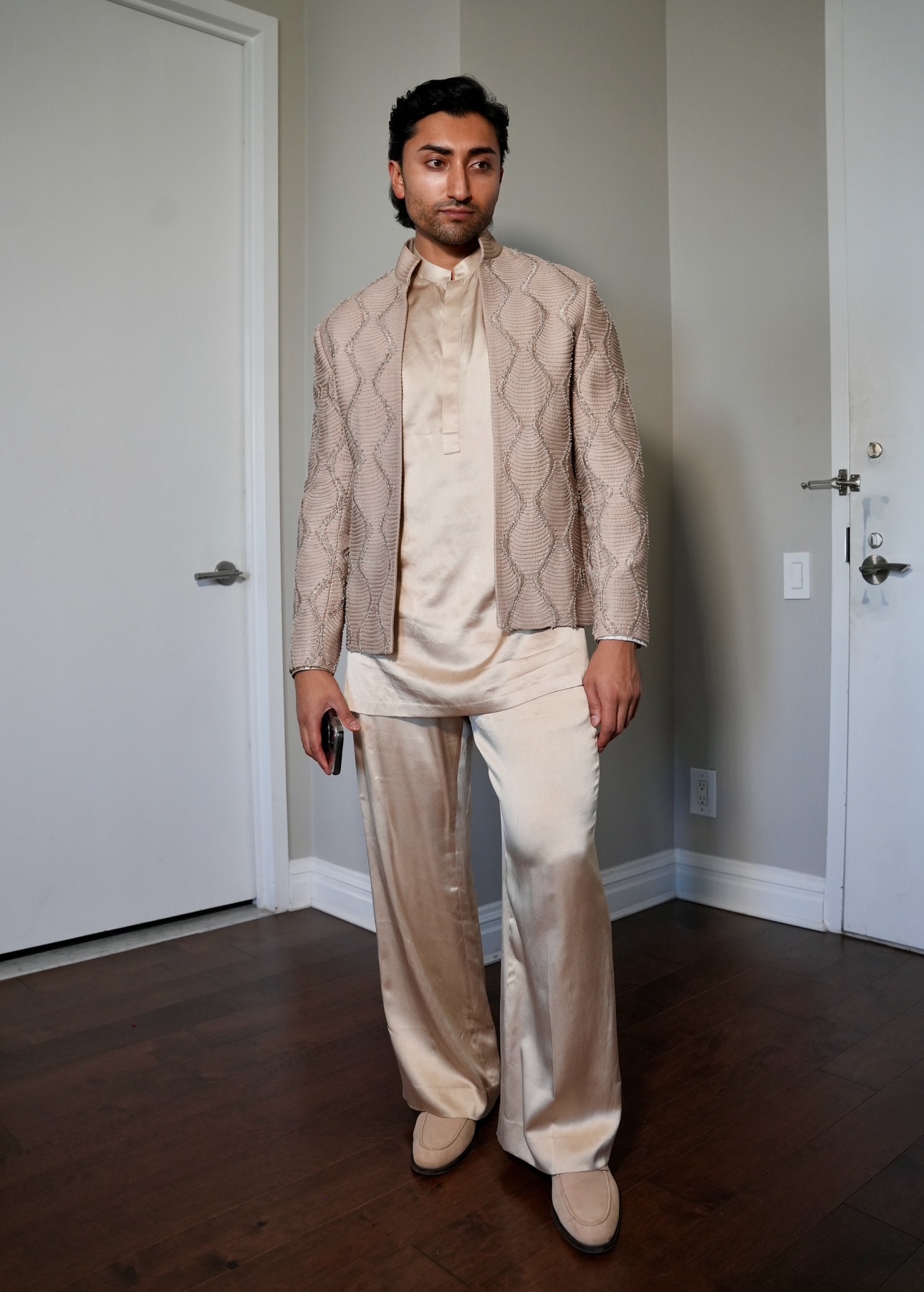 Blush Beige Crop Jacket Set  Image - 0