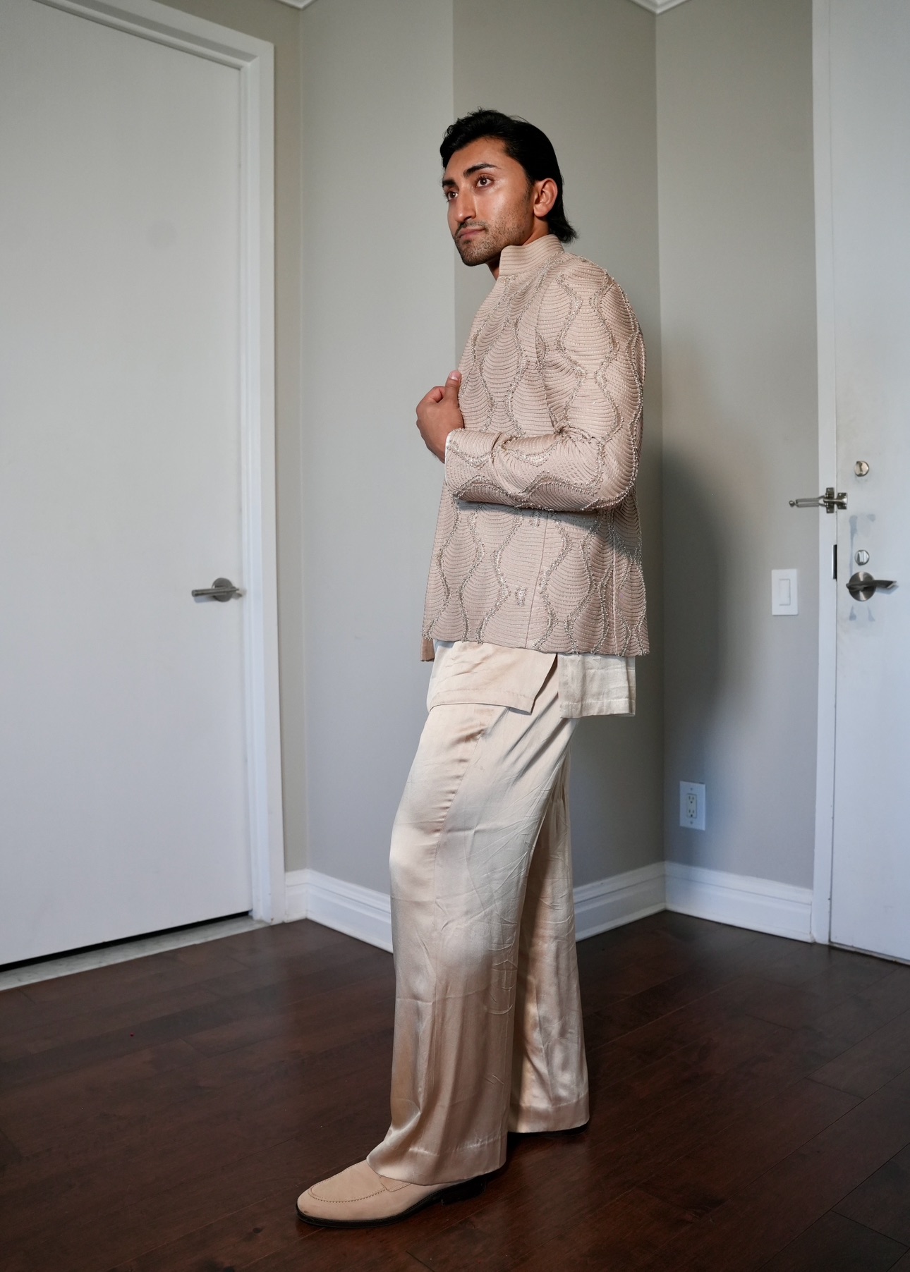 Blush Beige Crop Jacket Set  Image - 1