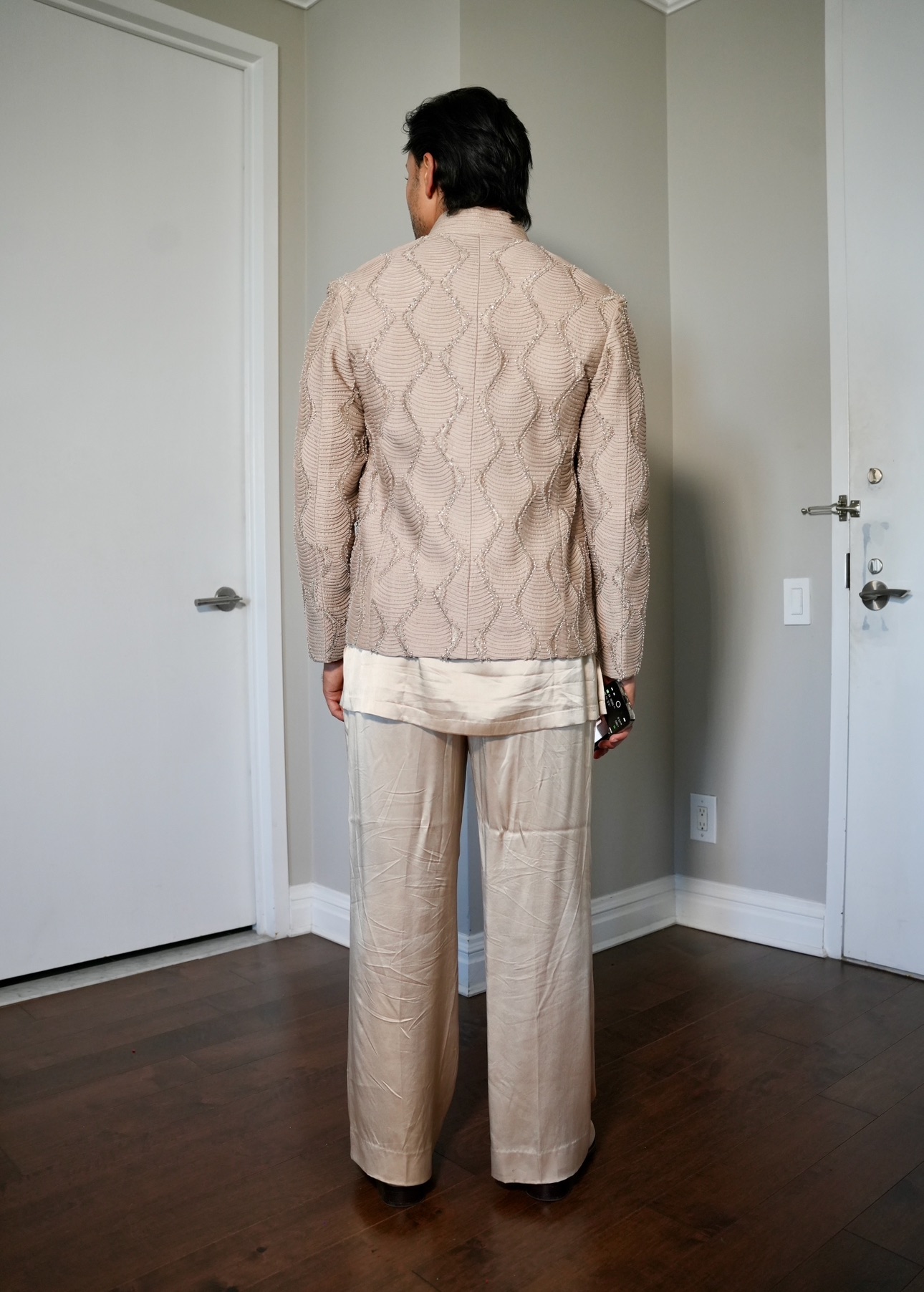 Blush Beige Crop Jacket Set  Image - 2