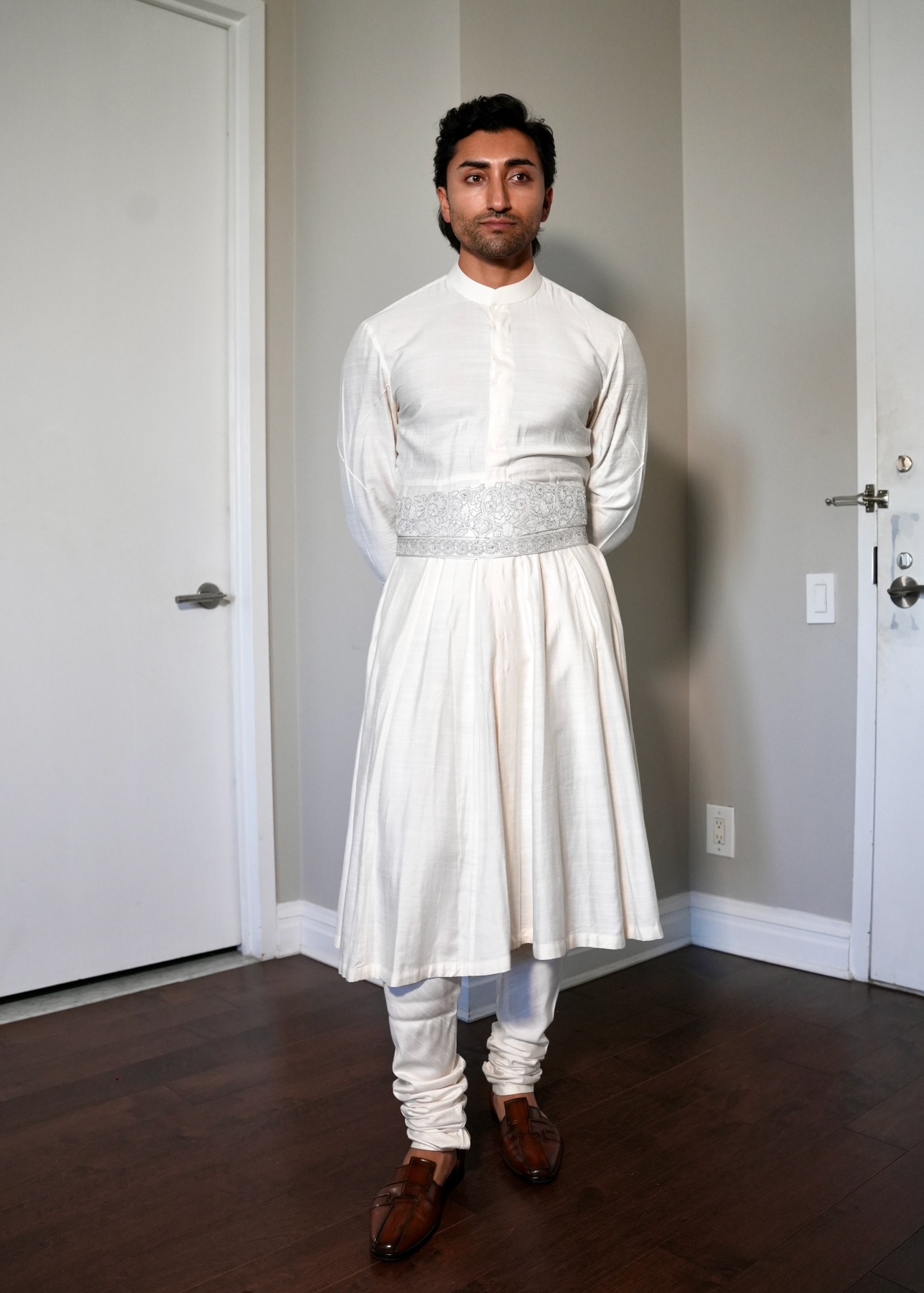 Ivory Sherwani Set Image - 3