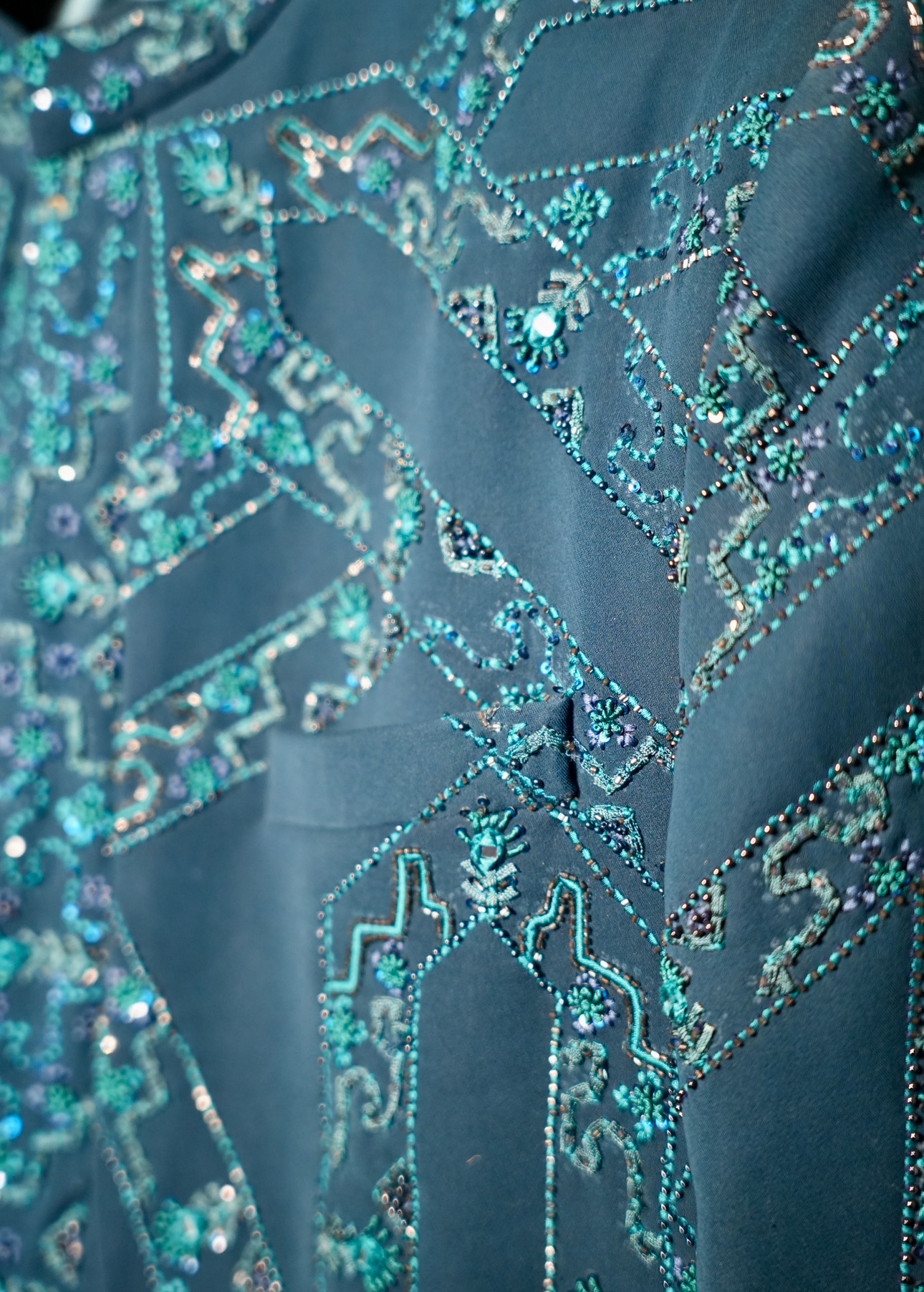 Teal Blue Bandhgala Set Image - 4