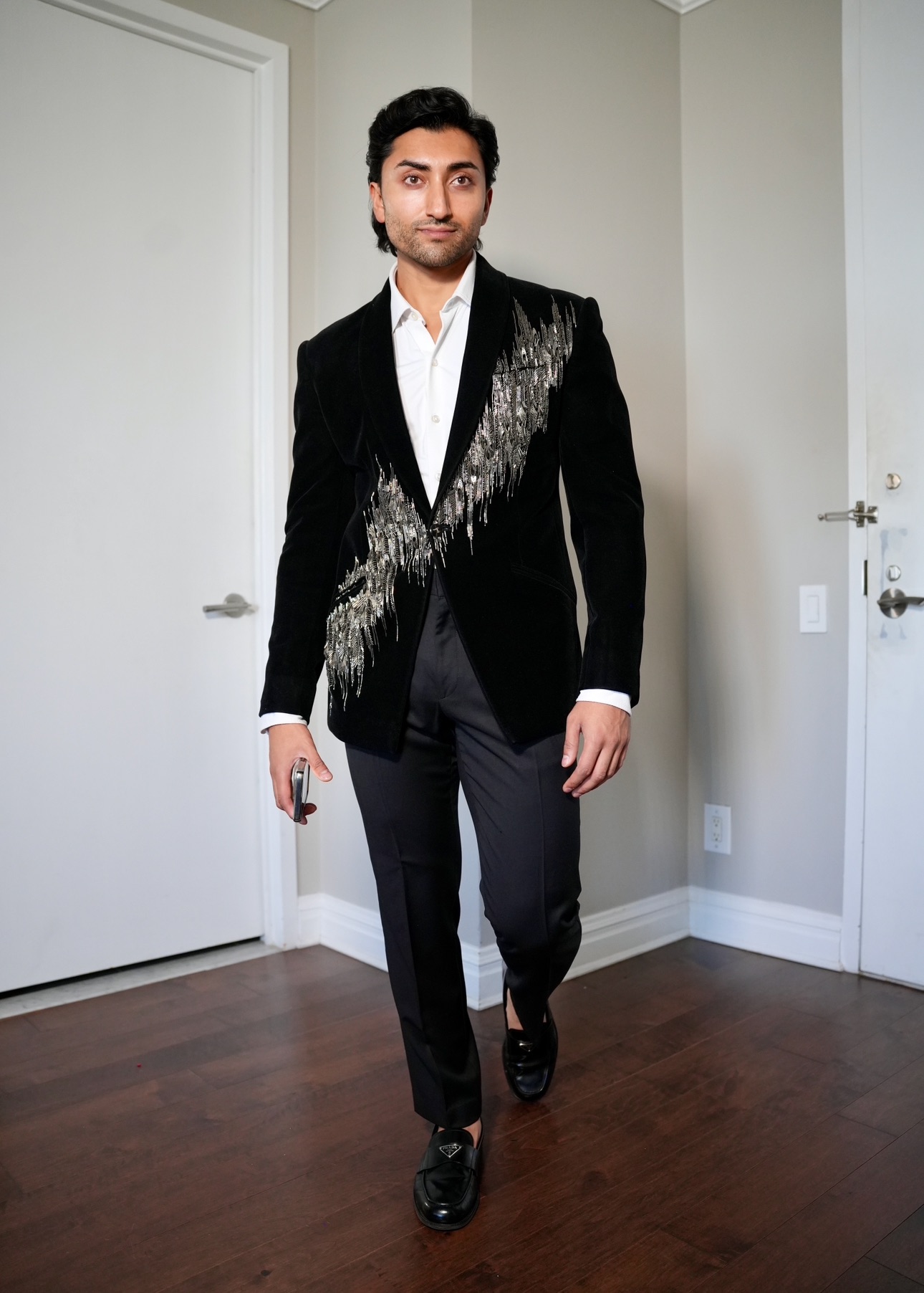 Black Velvet Tuxedo Jacket Image - 3