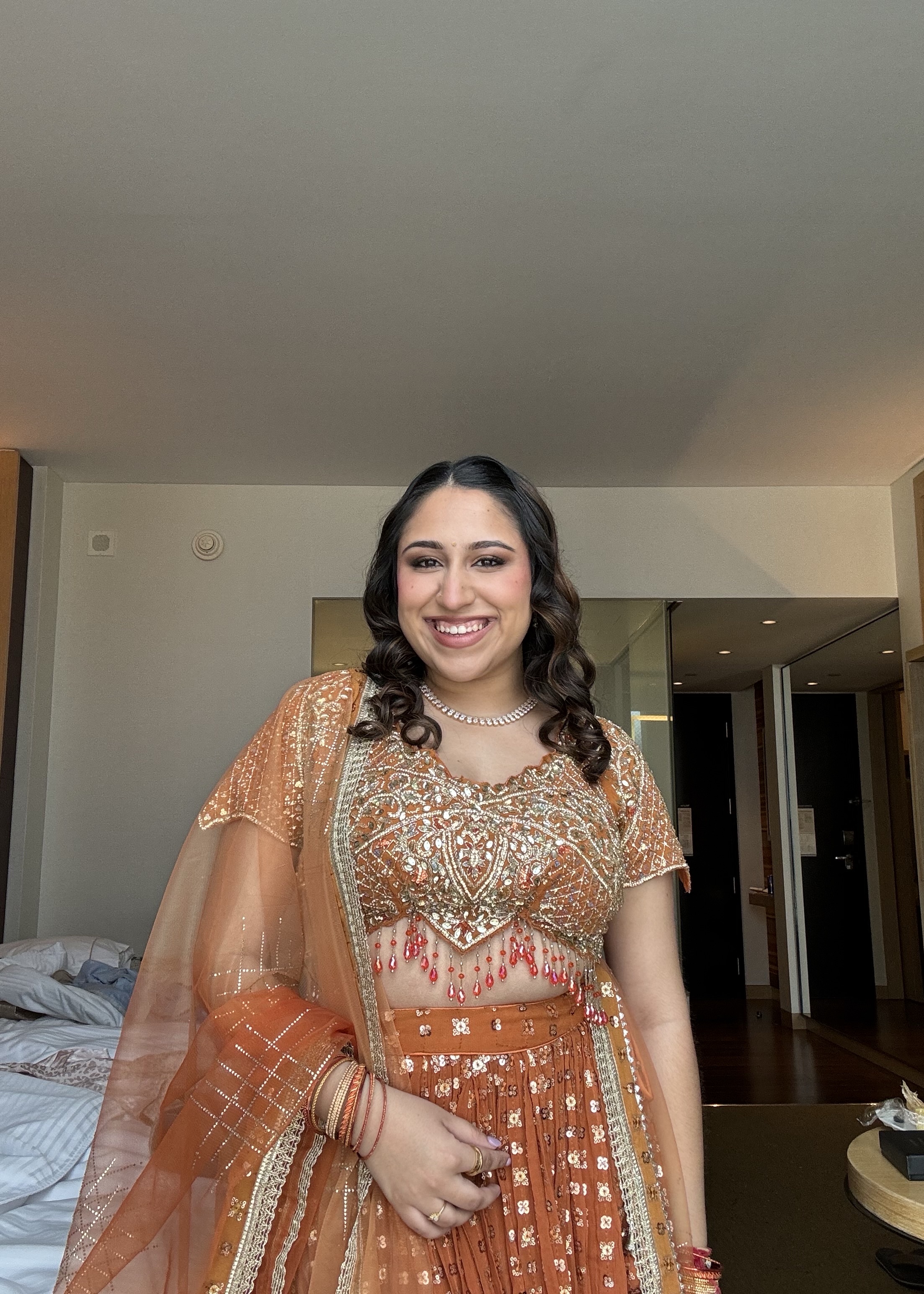 Orange Embellished Lehenga Image - 1