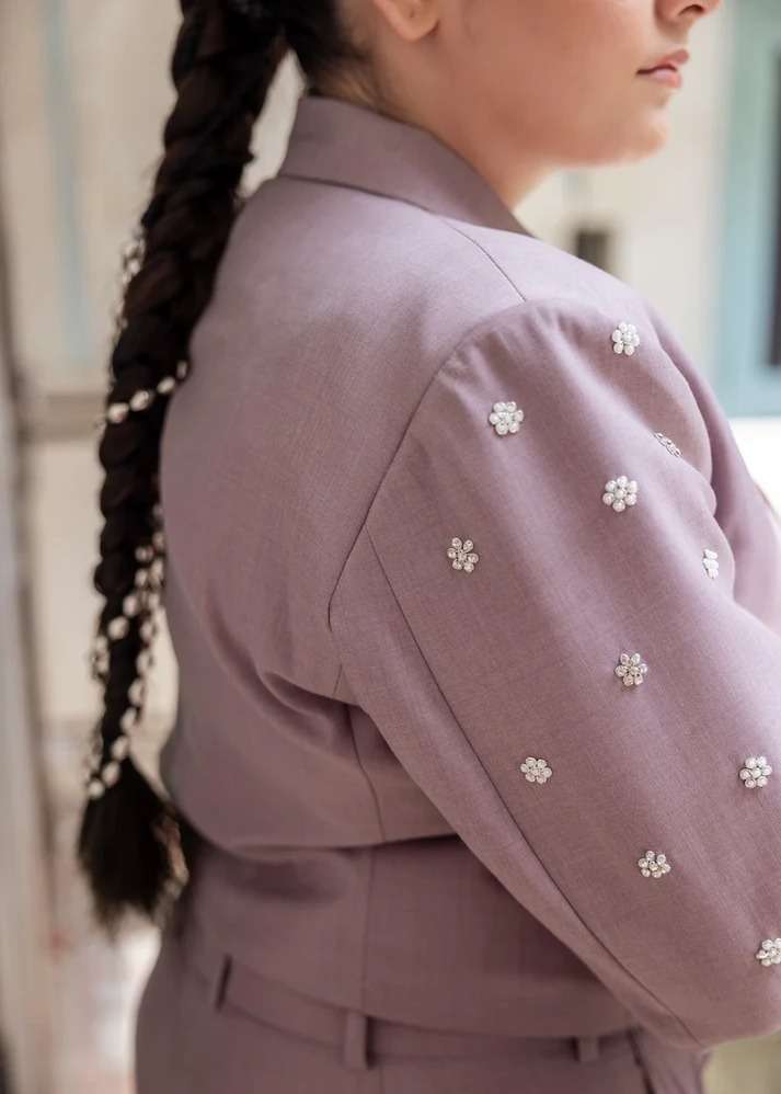 Lavendar Sitara Blazer Set Image - 2