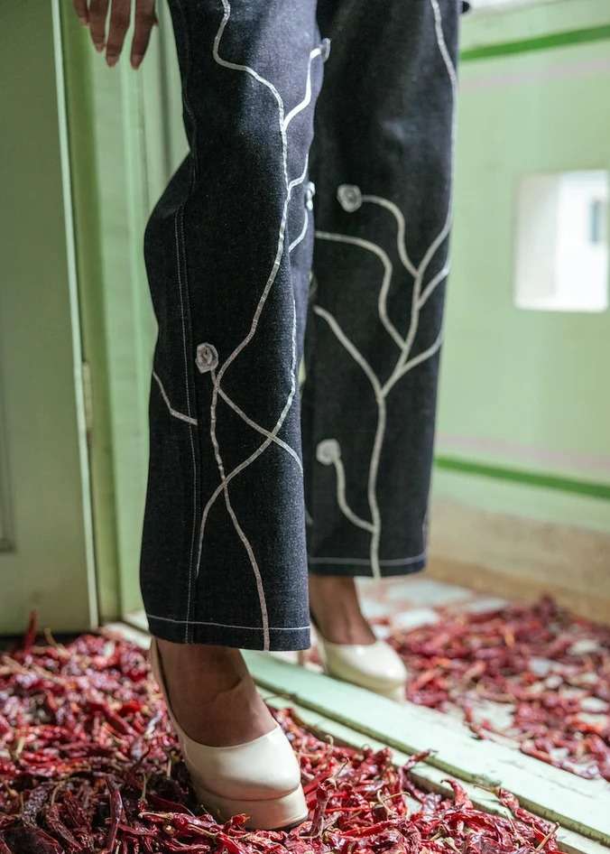 Gulabo Denim Embroidered Co-Ord Set Image - 2