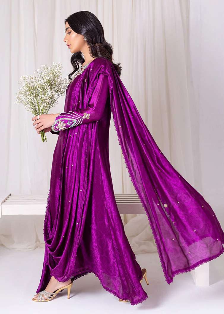 Magenta Drape Dress Image - 2