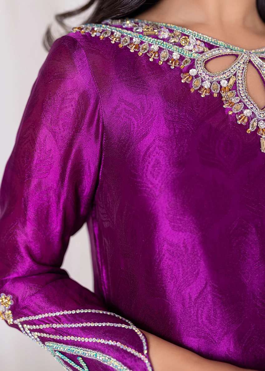 Magenta Drape Dress Image - 4