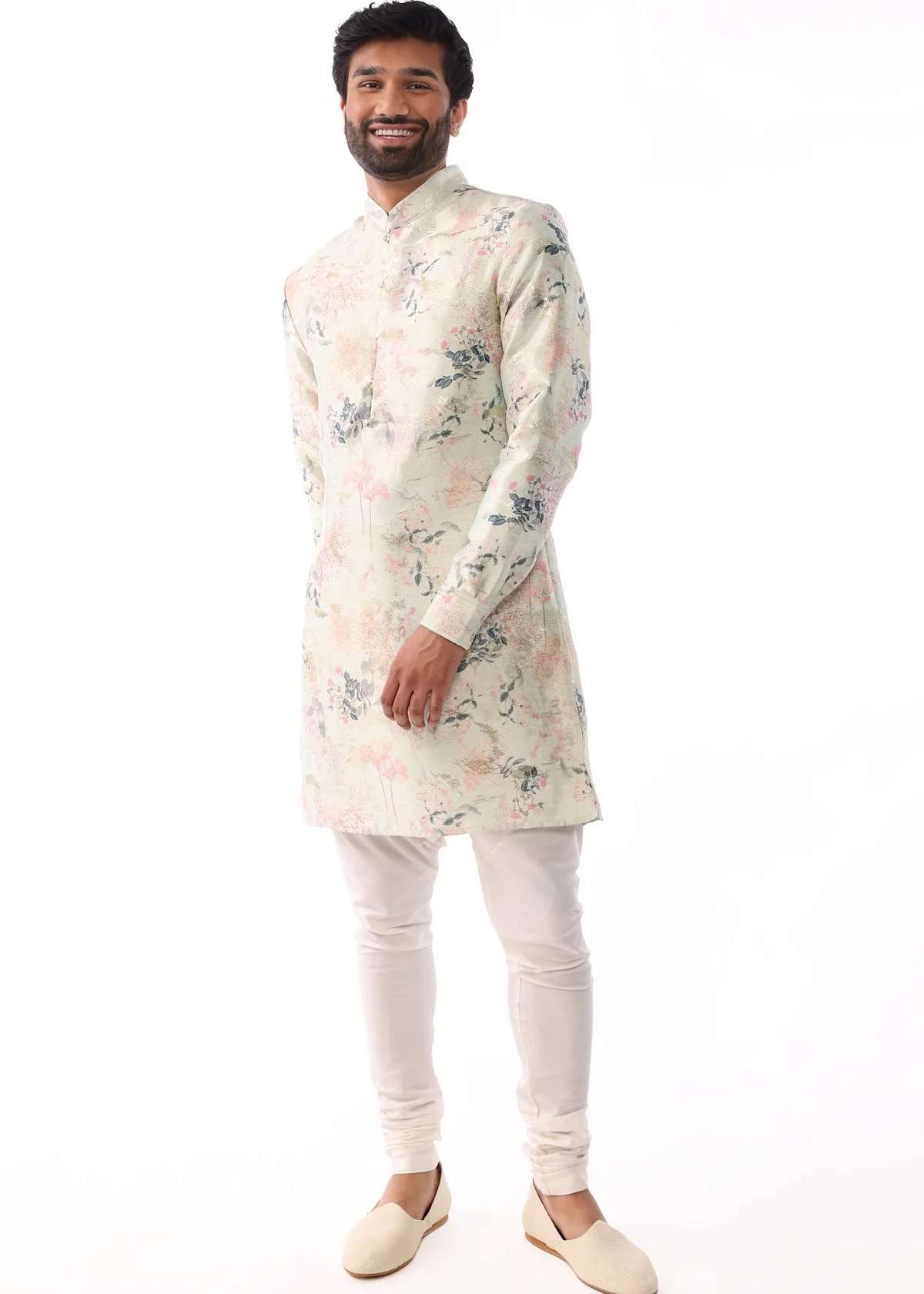 Kenny Mint Green Floral Kurta Image - 0