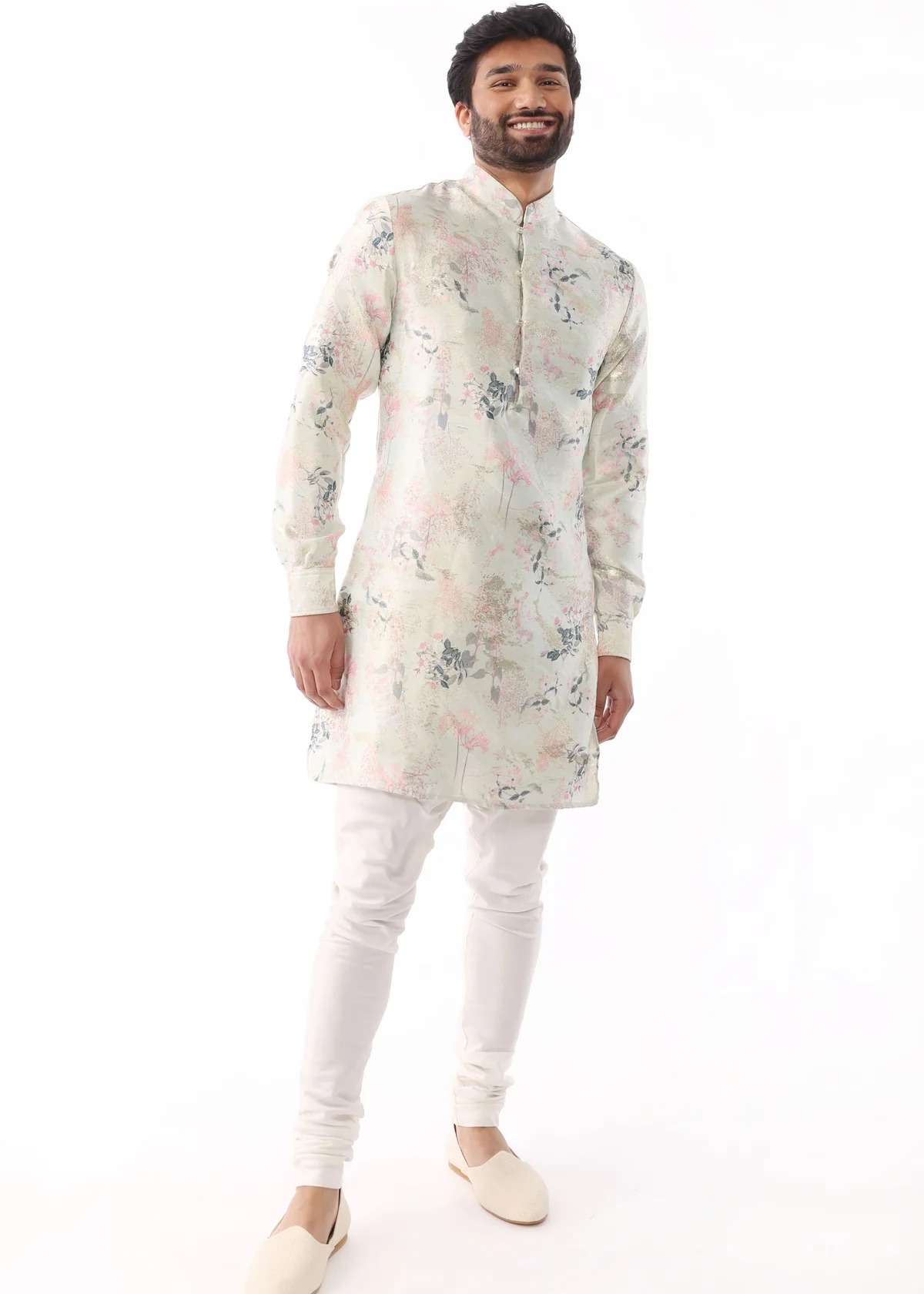 Kenny Mint Green Floral Kurta Image - 2