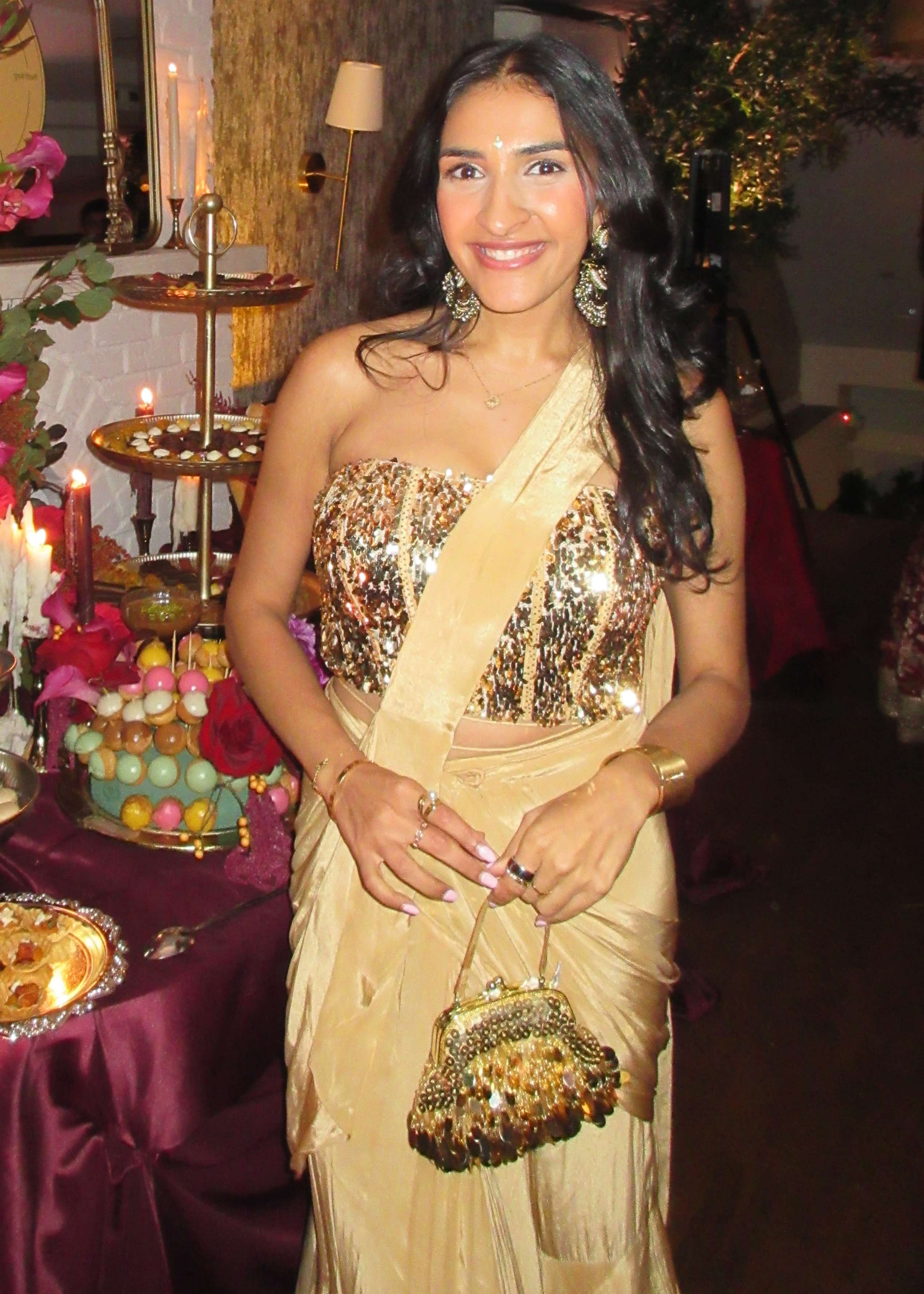 Gold Corset Pre-Draped Sari Image - 1