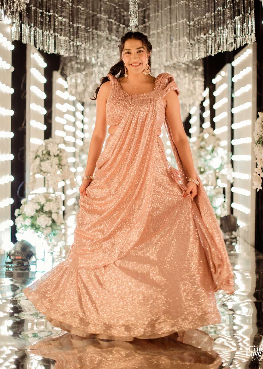 Pink Sequin Lehenga Set Image - 0
