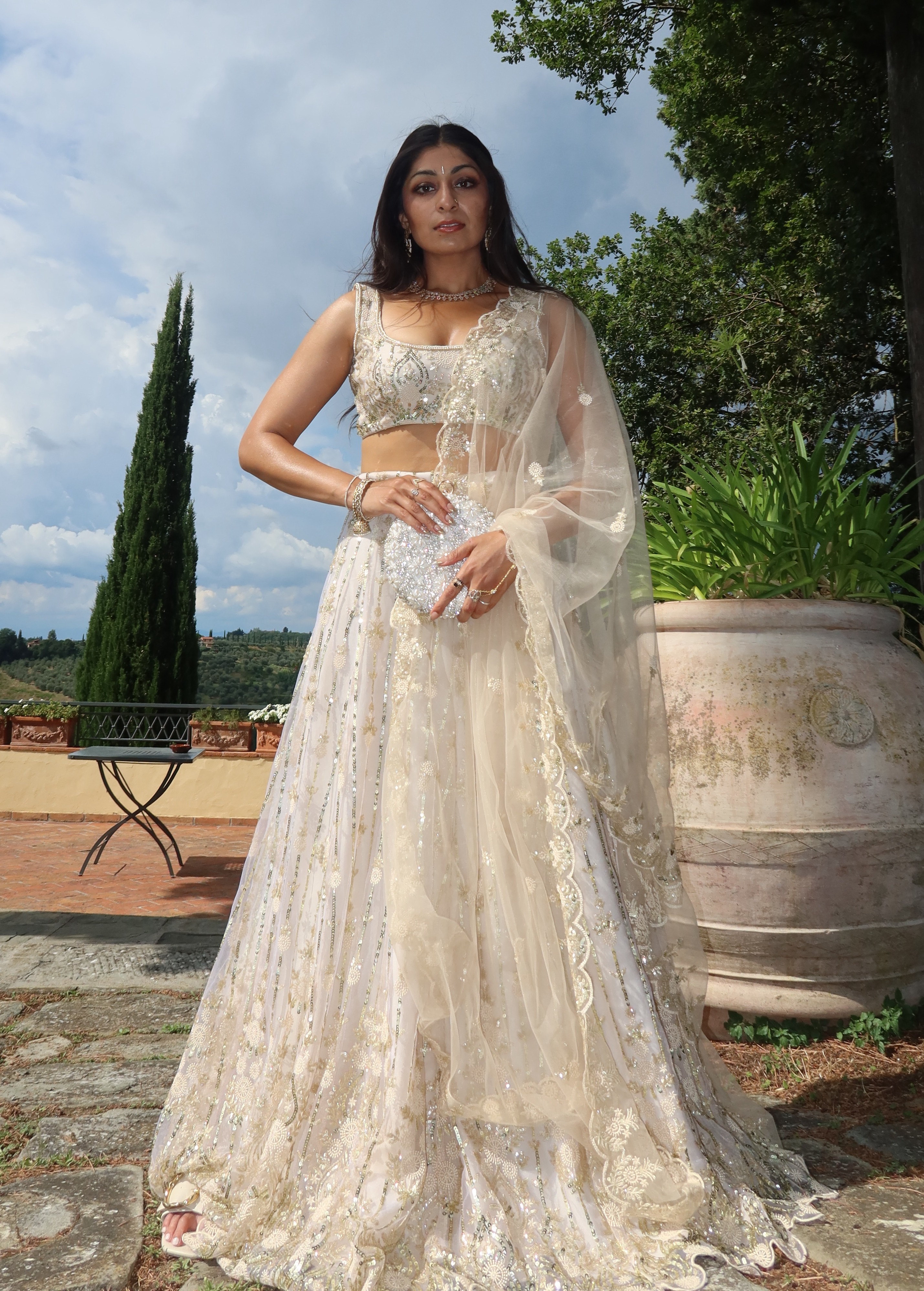 White Embellished Lehenga Image - 0