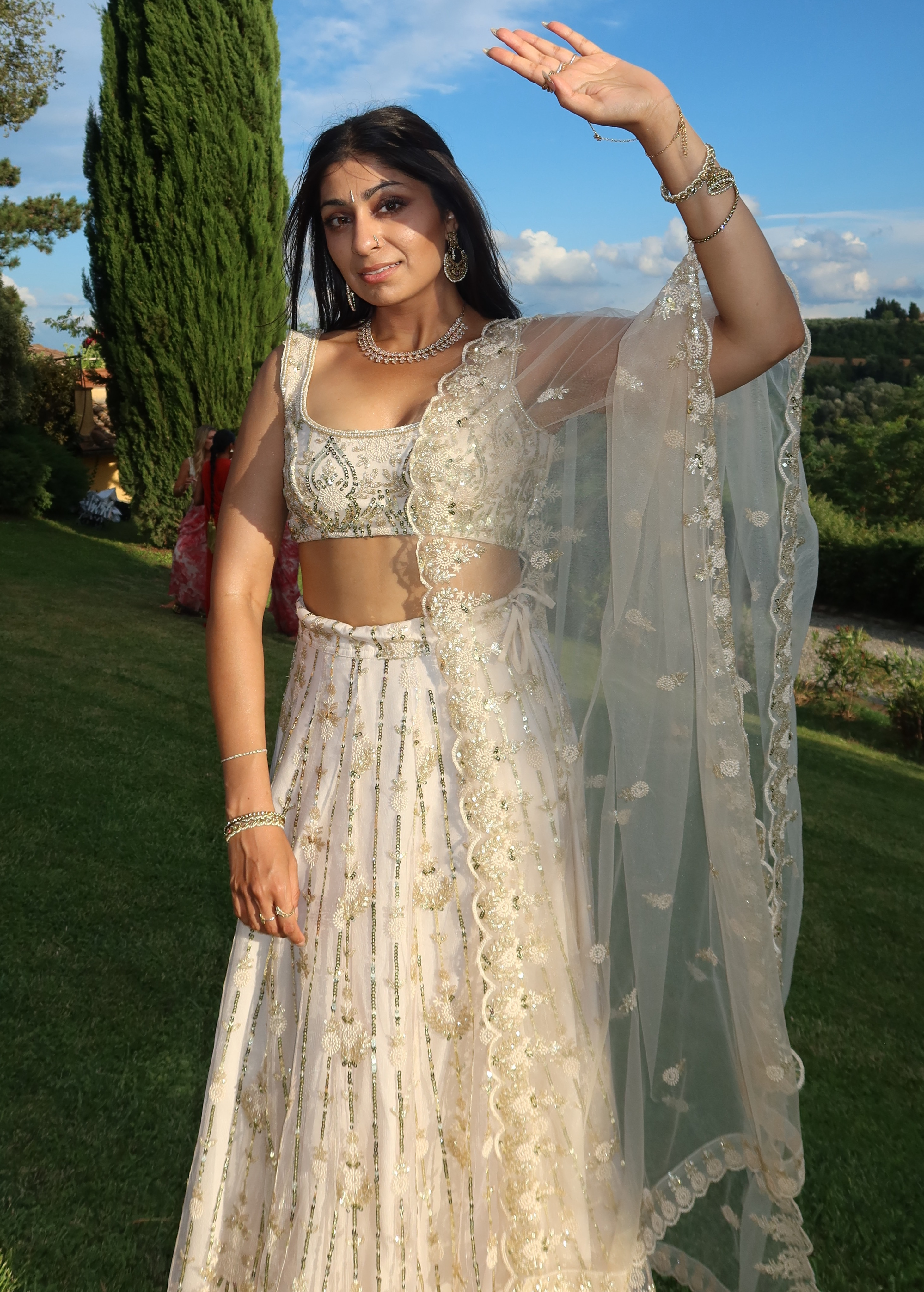White Embellished Lehenga Image - 2