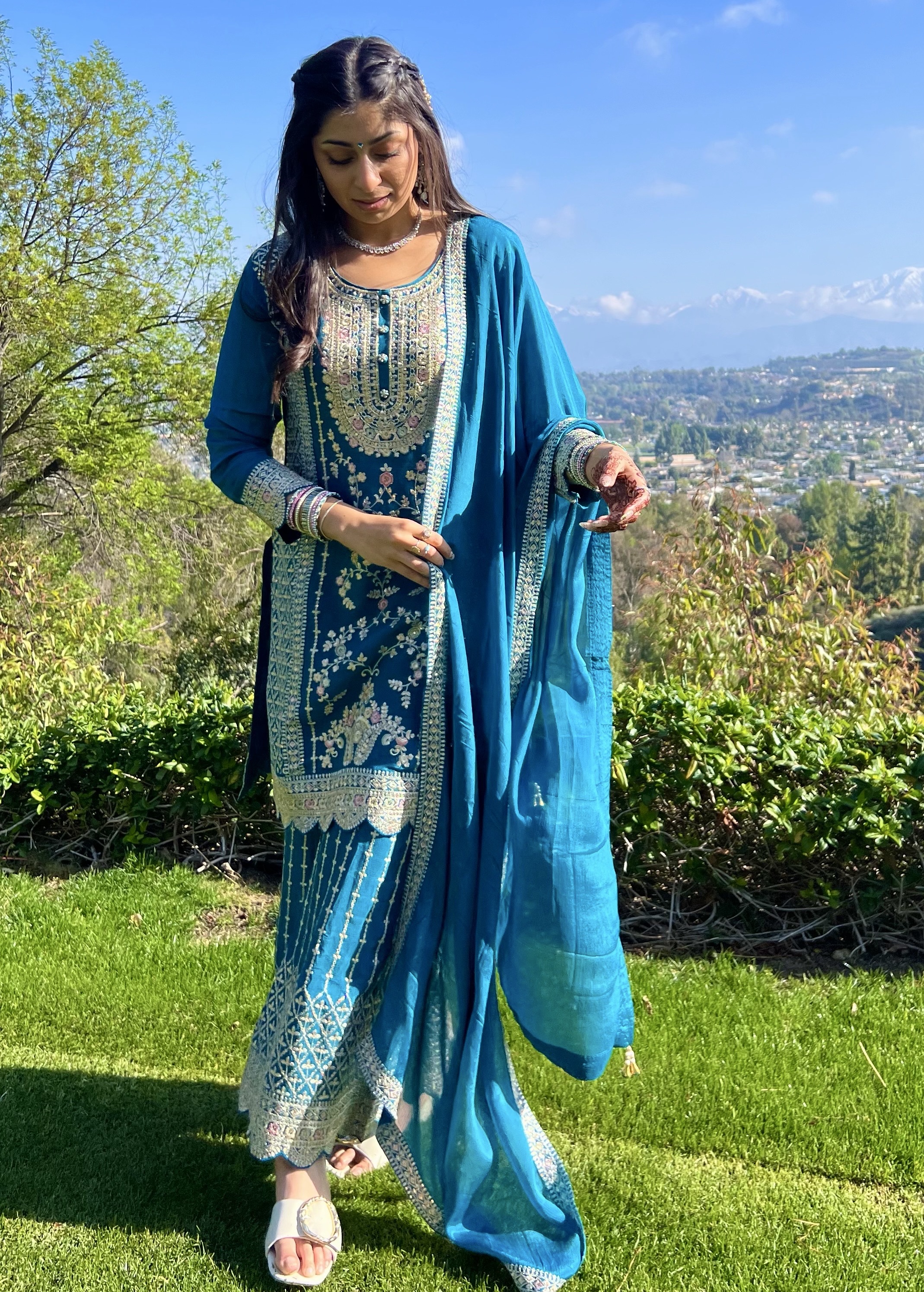 Turquoise Salwar Suit Image - 0