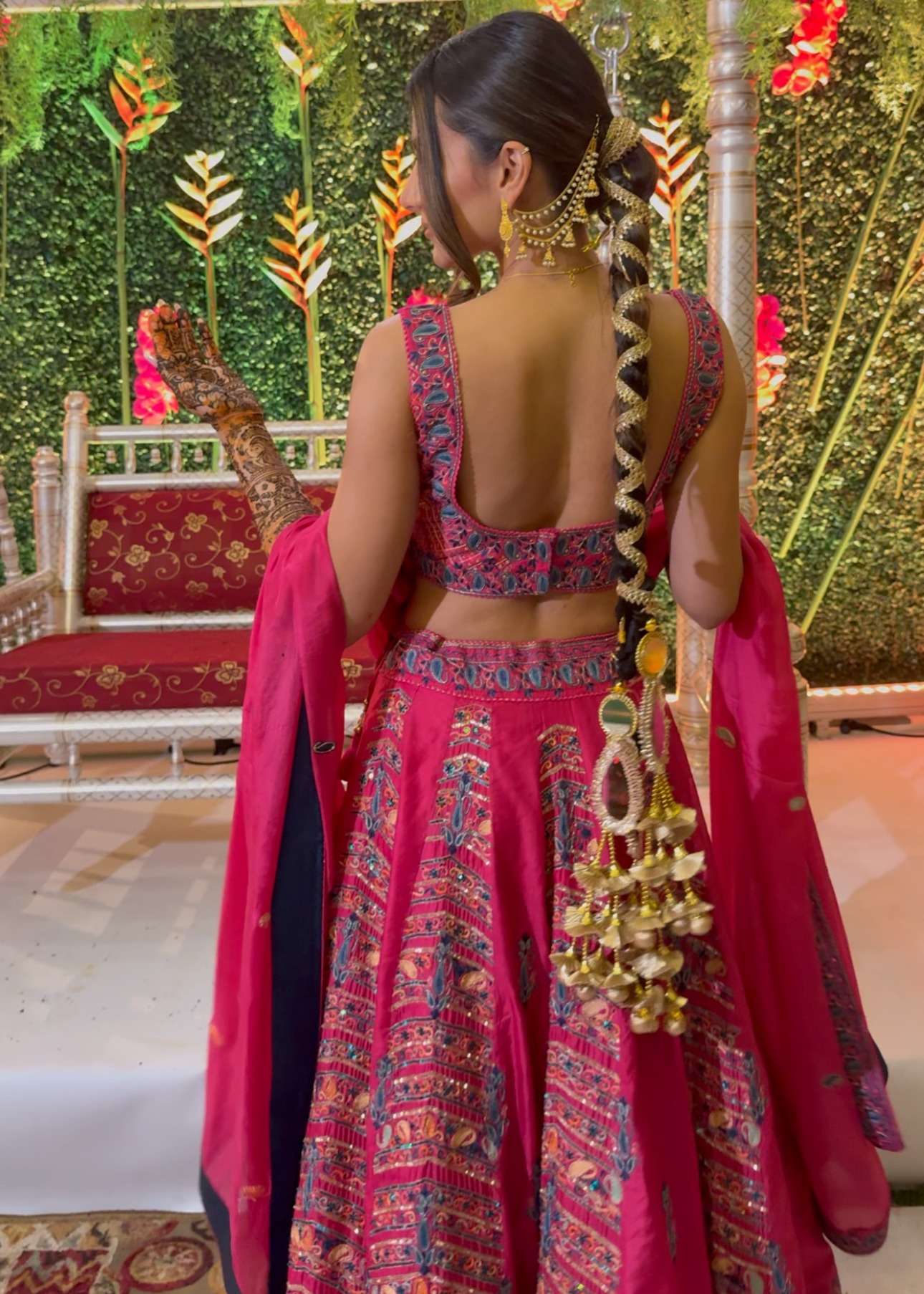 Rani Pink Embroidered Lehenga Image - 2