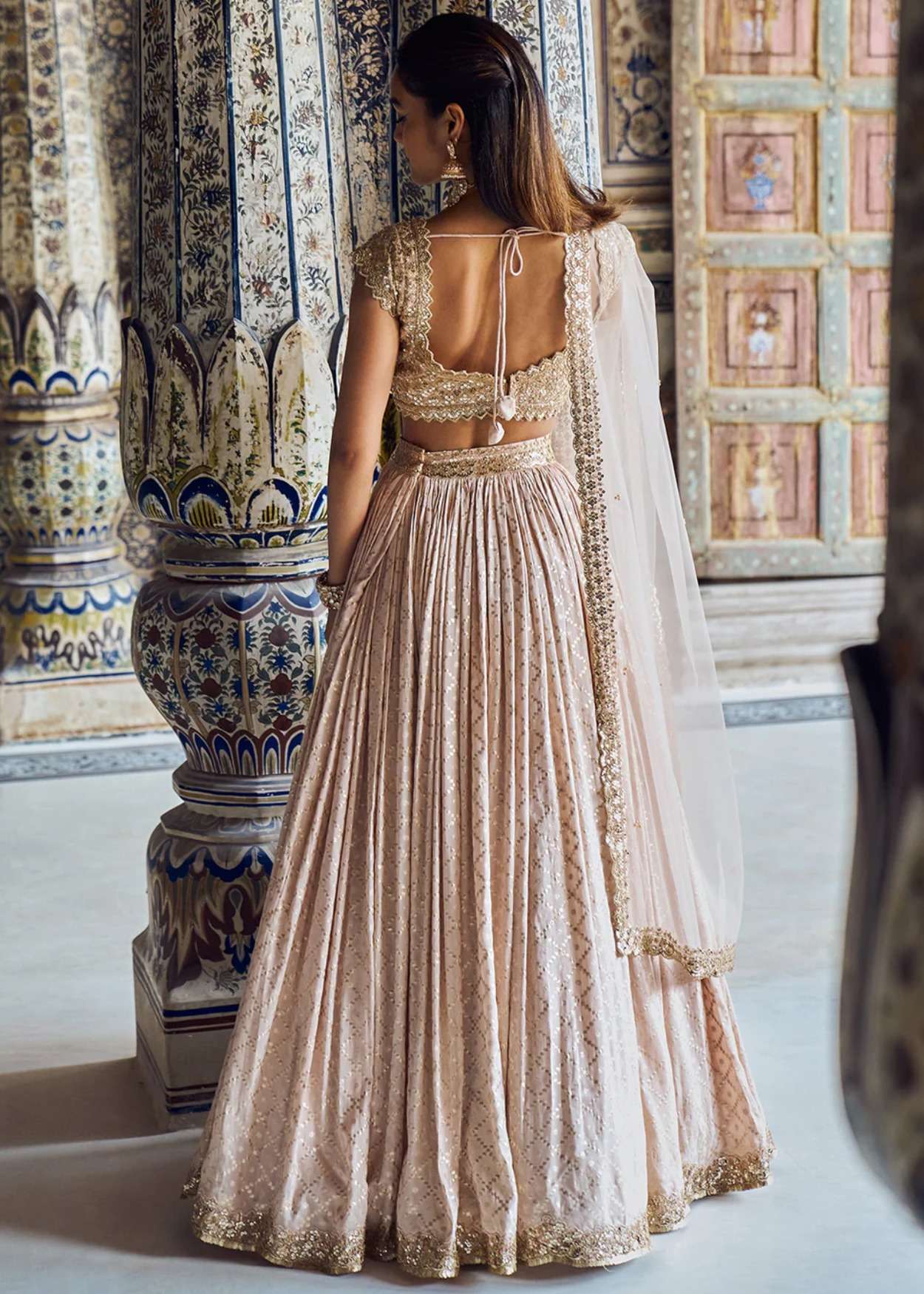 Blush and Gold Lehenga Set Image - 2