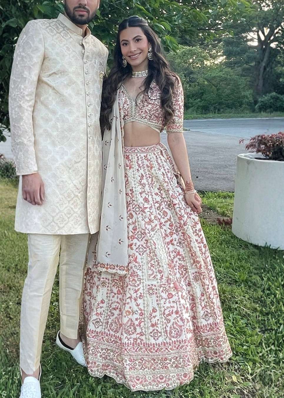 White Floral Lehenga Set Image - 0