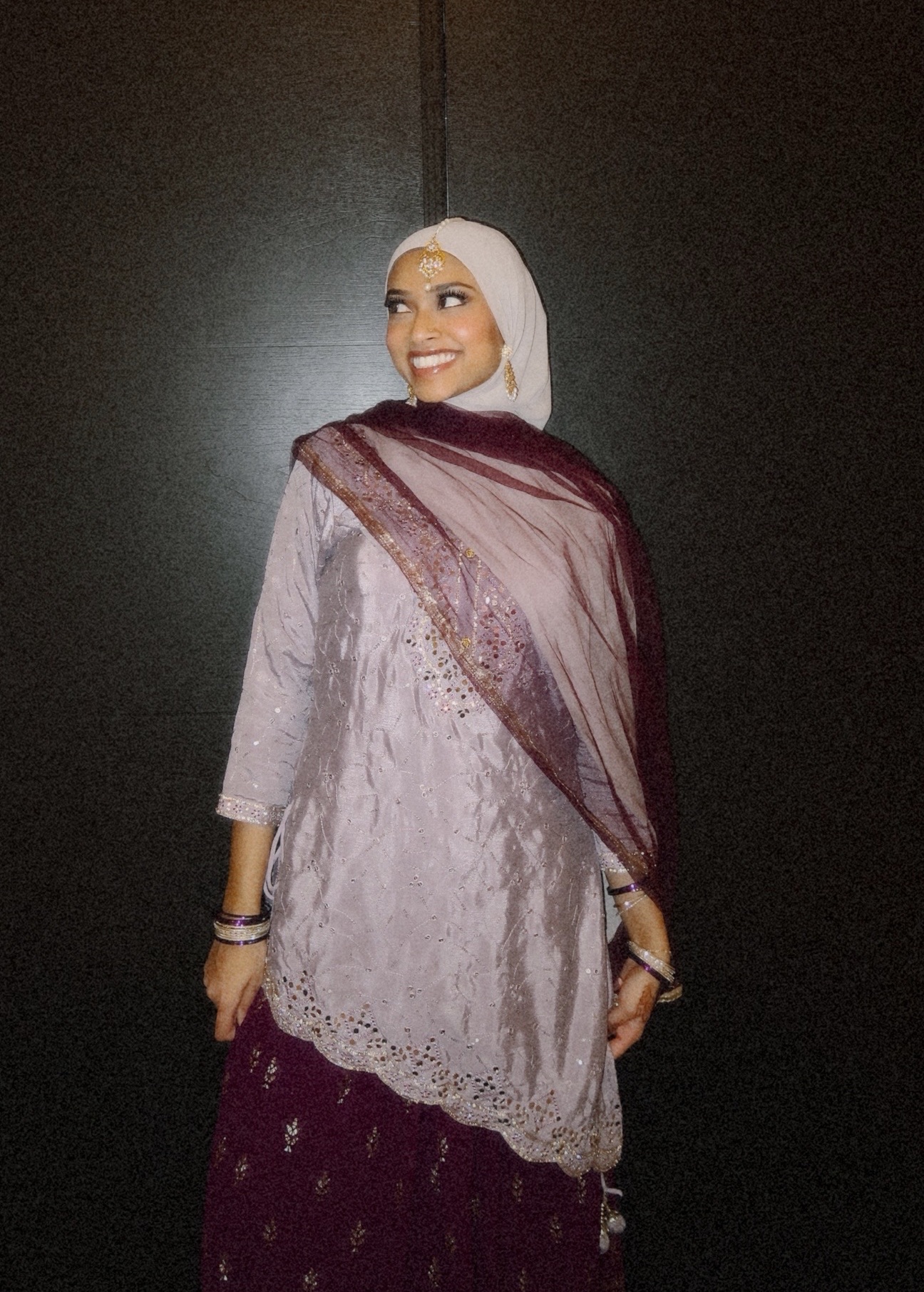 Asymmetrical Purple Lehenga Set Image - 2