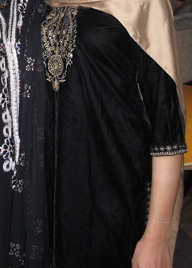 Black Velvet Gharara Set Image - 1