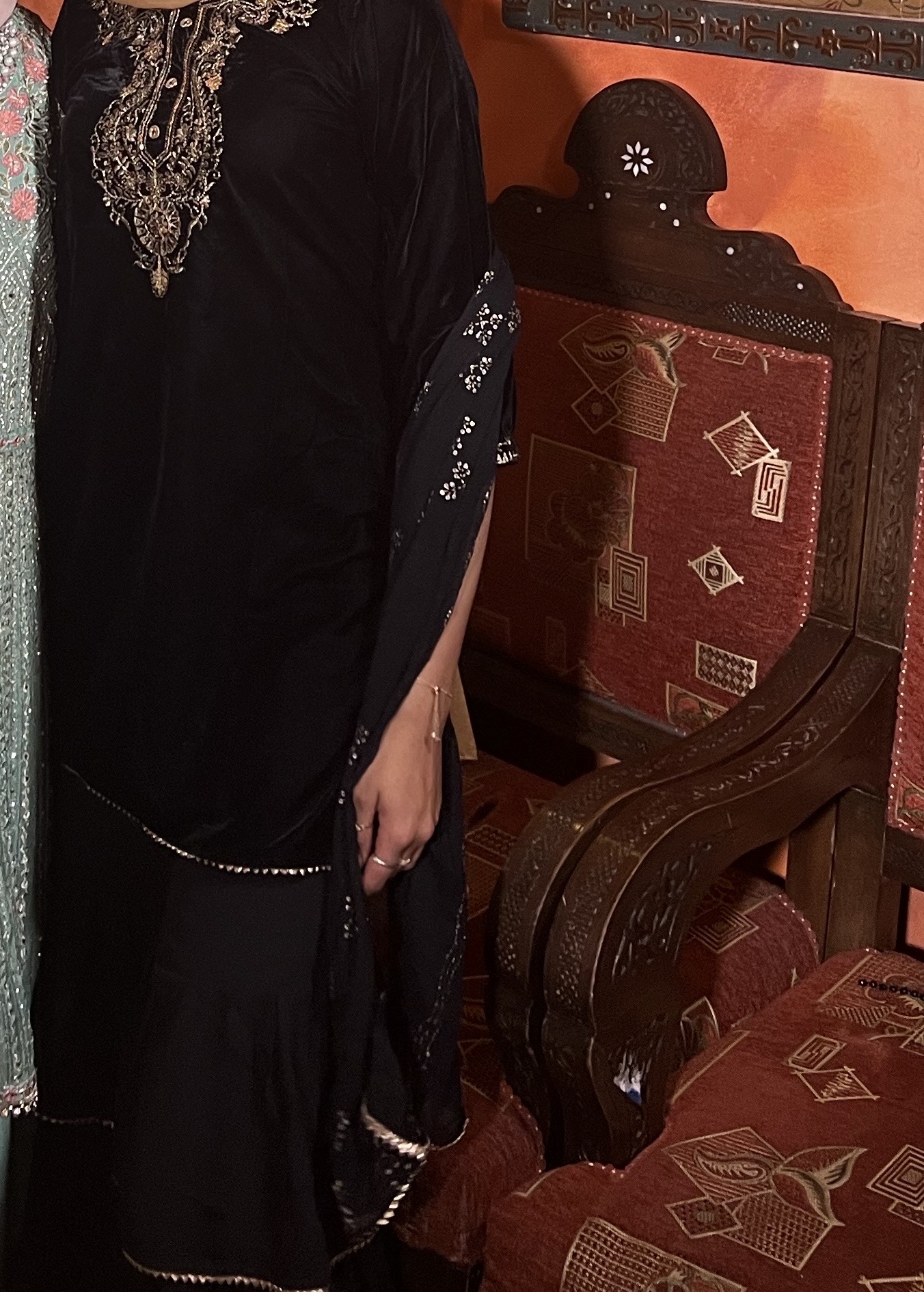 Black Velvet Gharara Set Image - 2