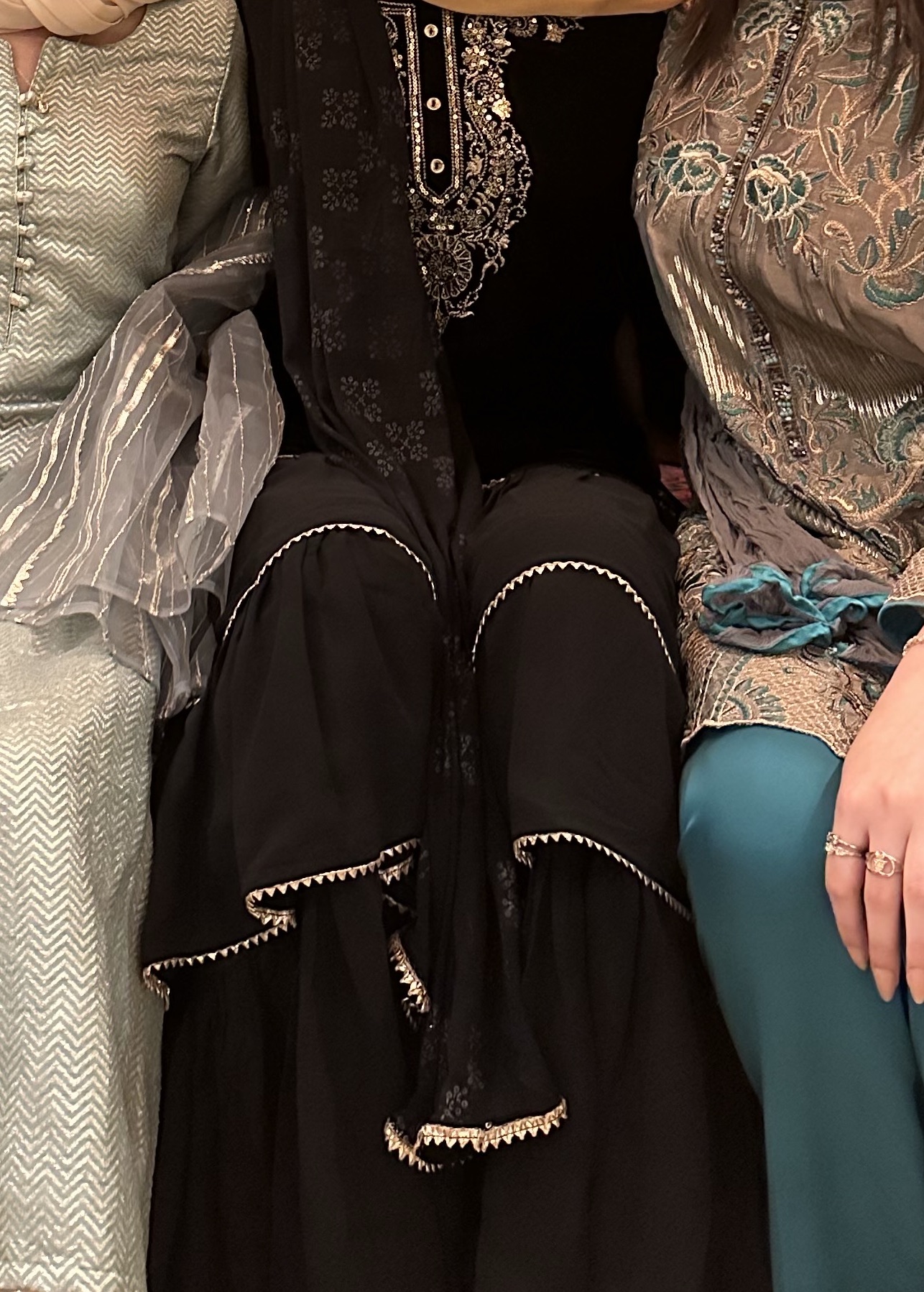 Black Velvet Gharara Set Image - 3