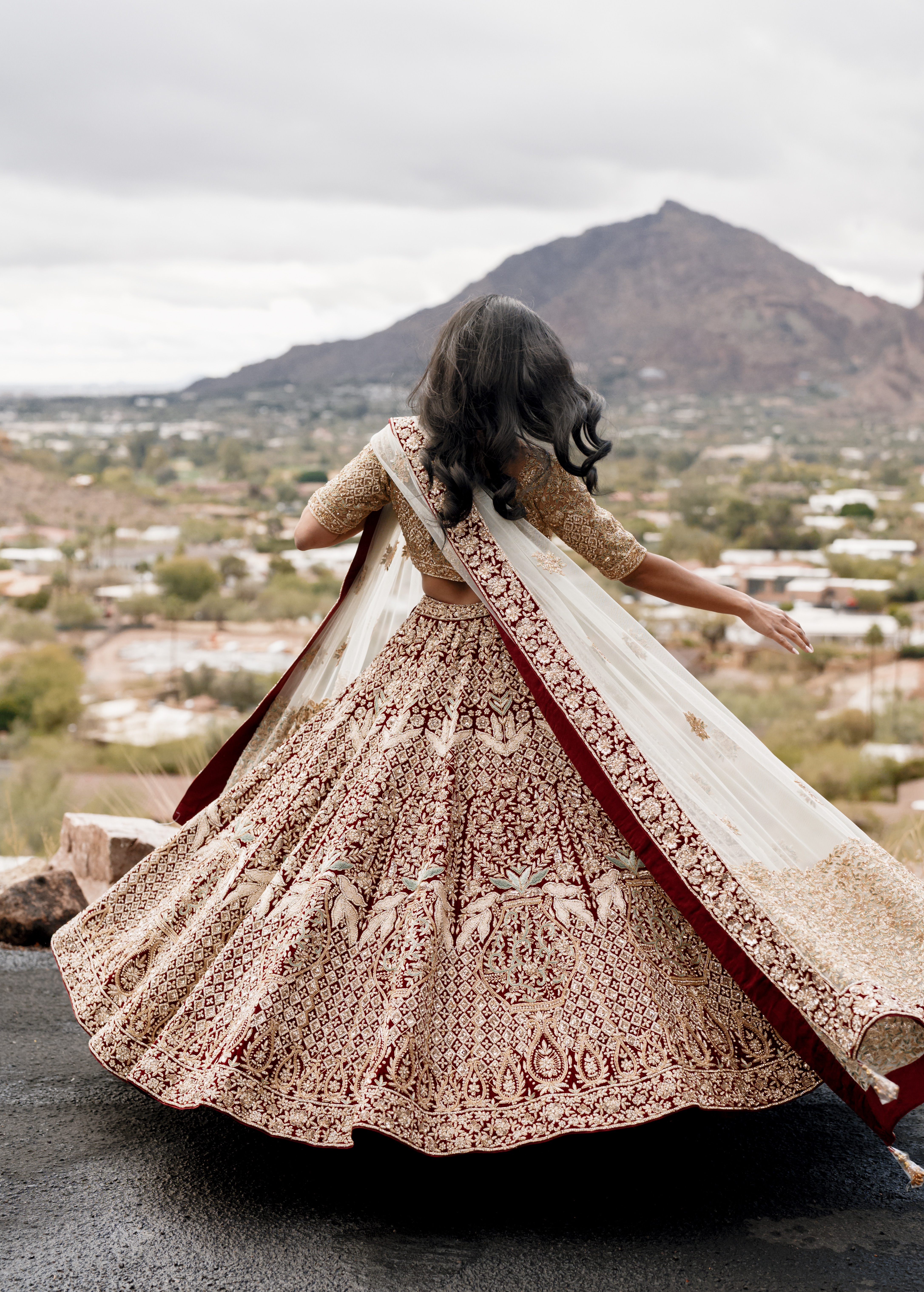 Deep Maroon Bridal Lehenga Image - 4