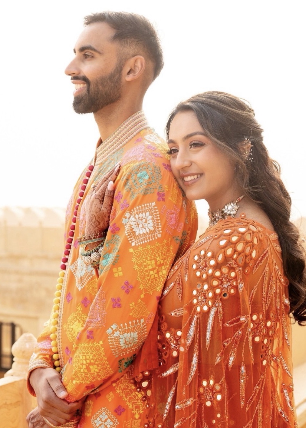 Orange Colorful Kurta Set Image - 4