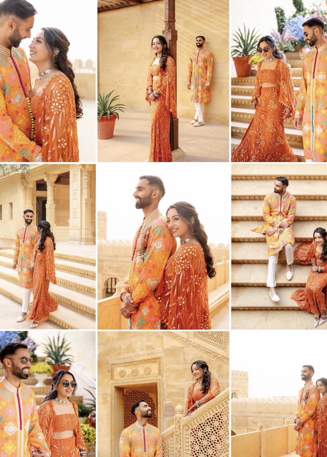 Orange Colorful Kurta Set Image - 5