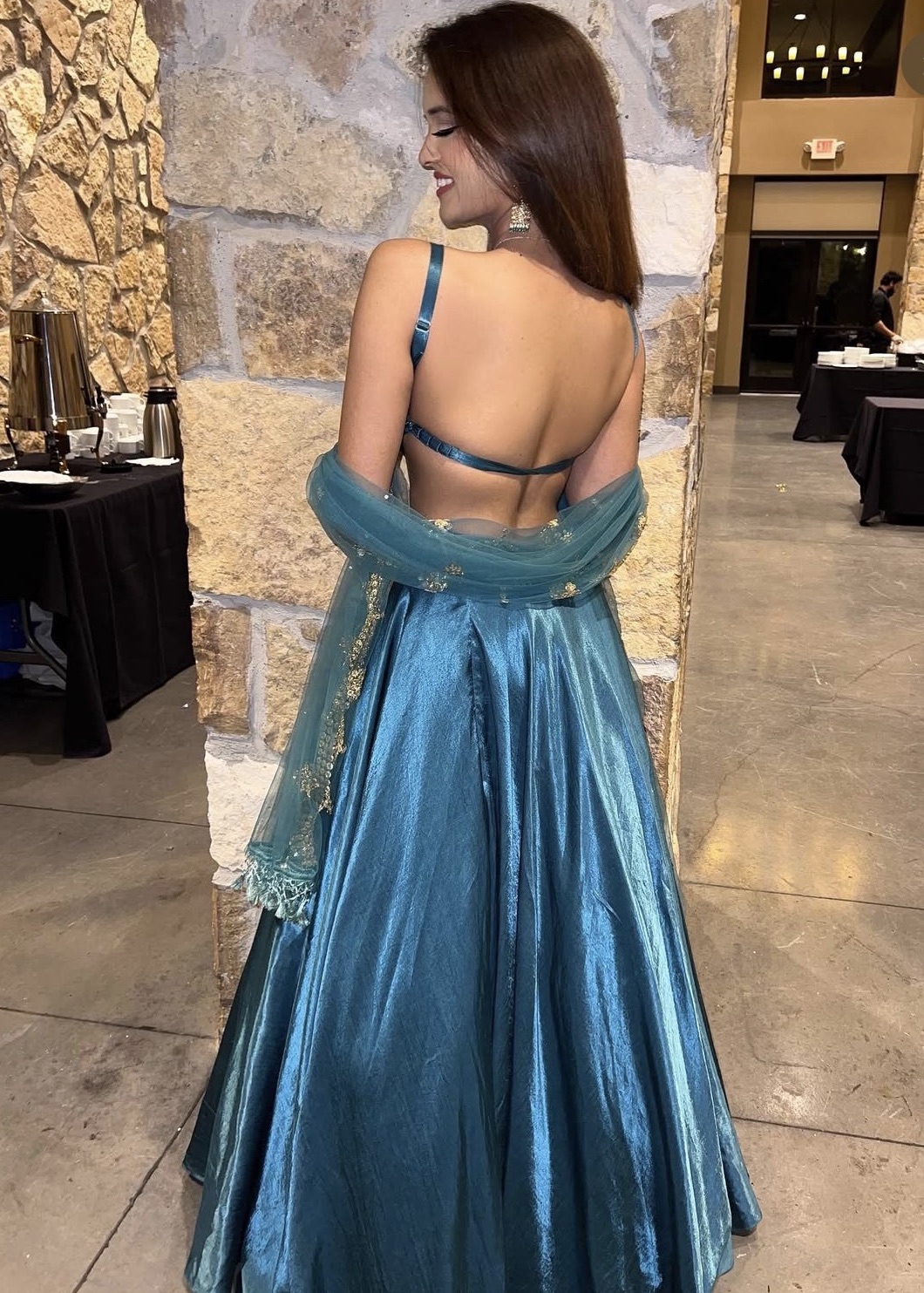 Blue Teal Skirt Set Image - 2