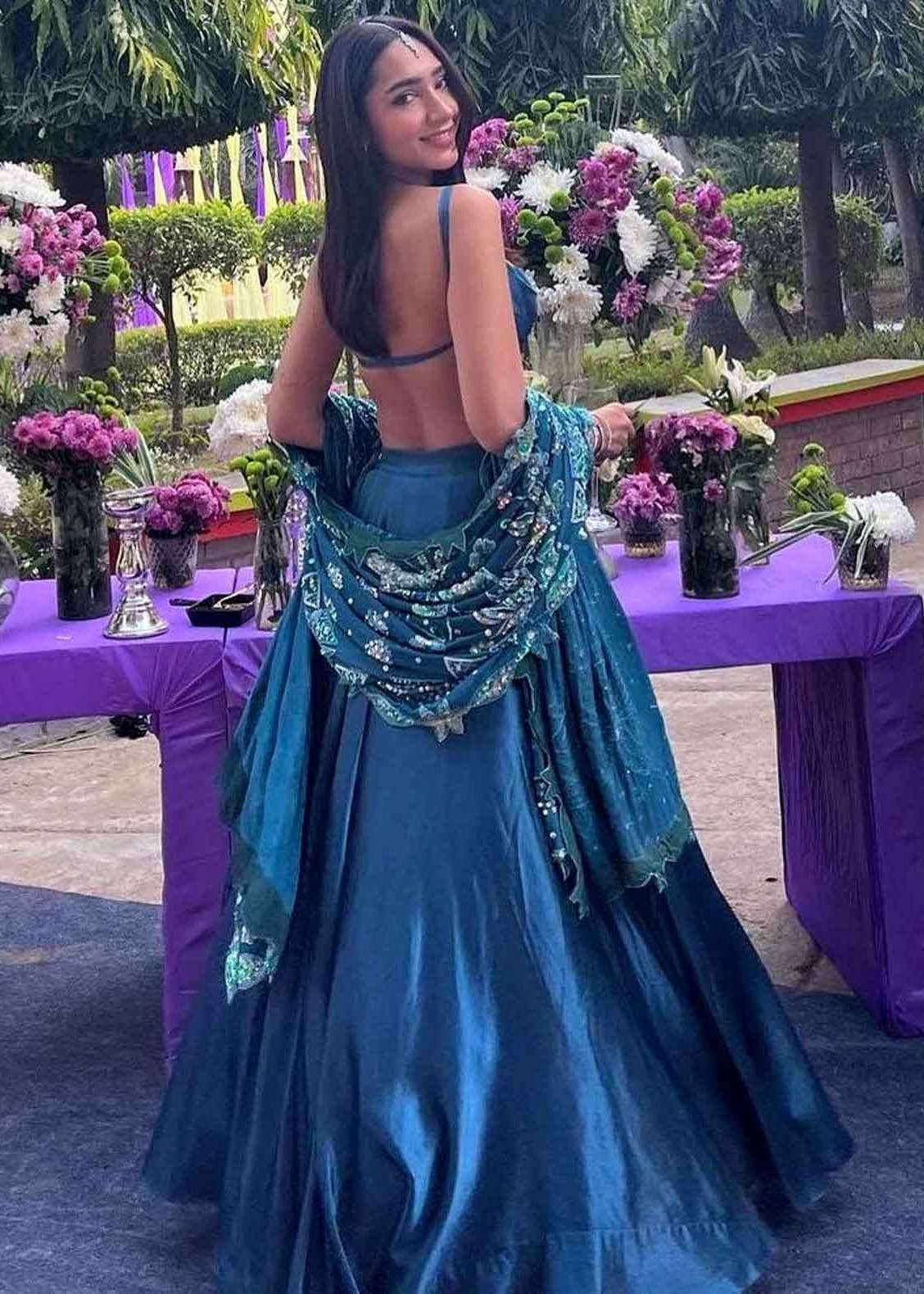 Blue Teal Skirt Set Image - 6