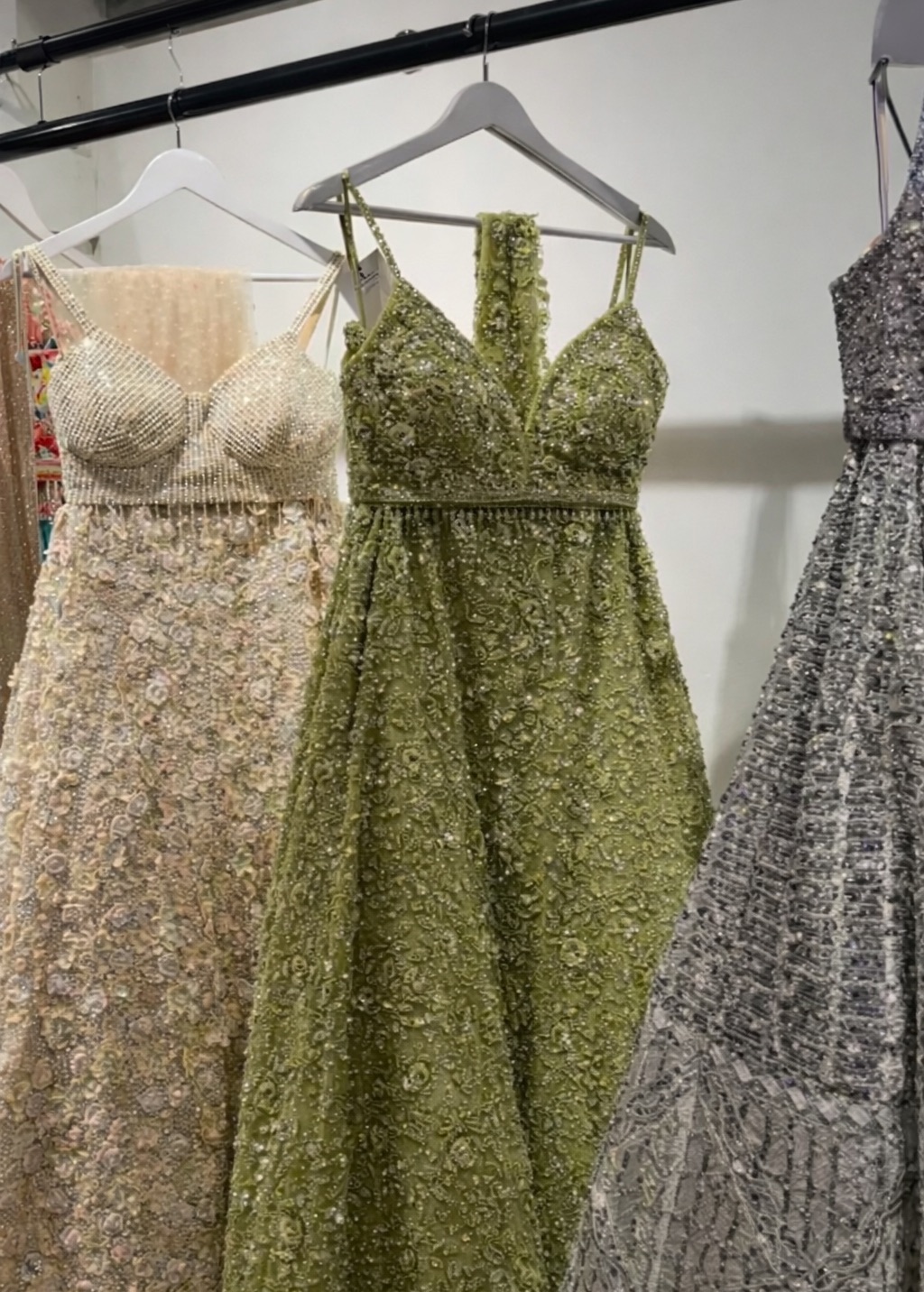 Green Sequin Lehenga Image - 3