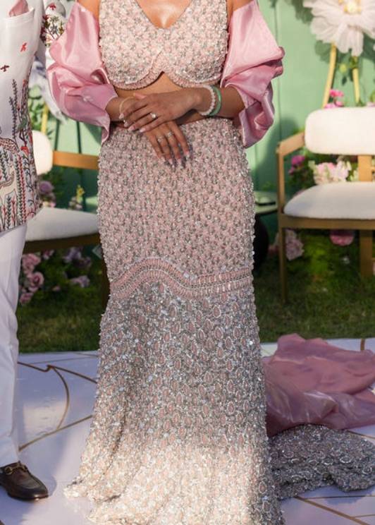 Celestial Pink Mermaid Lehenga Image - 8