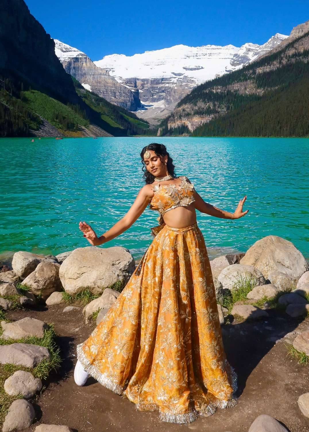 Marigold Floral Lehenga Image - 0