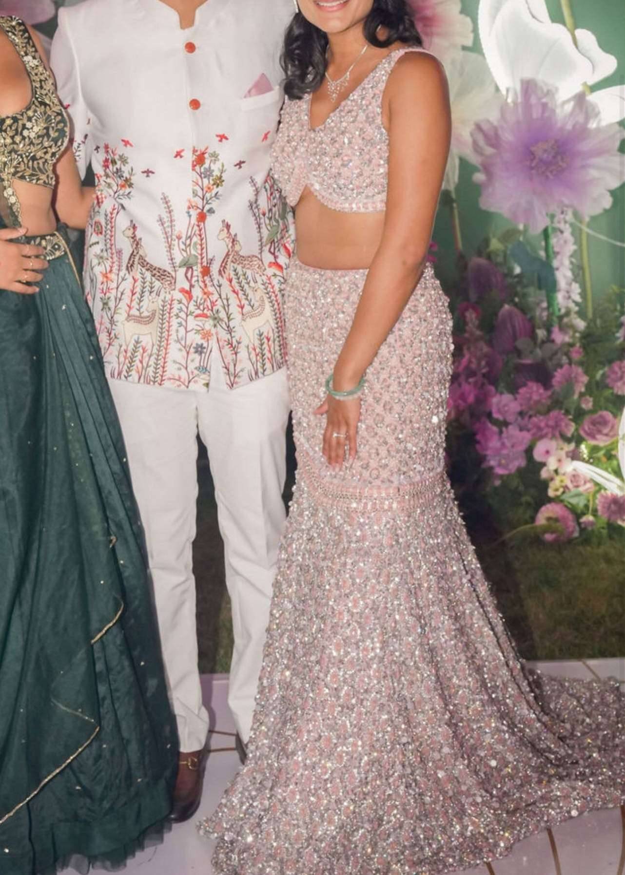 Celestial Pink Mermaid Lehenga Image - 7