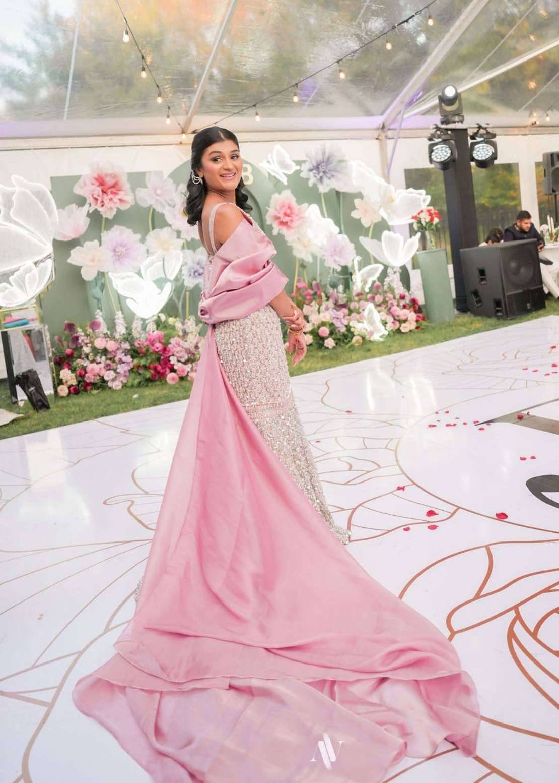 Celestial Pink Mermaid Lehenga Image - 4